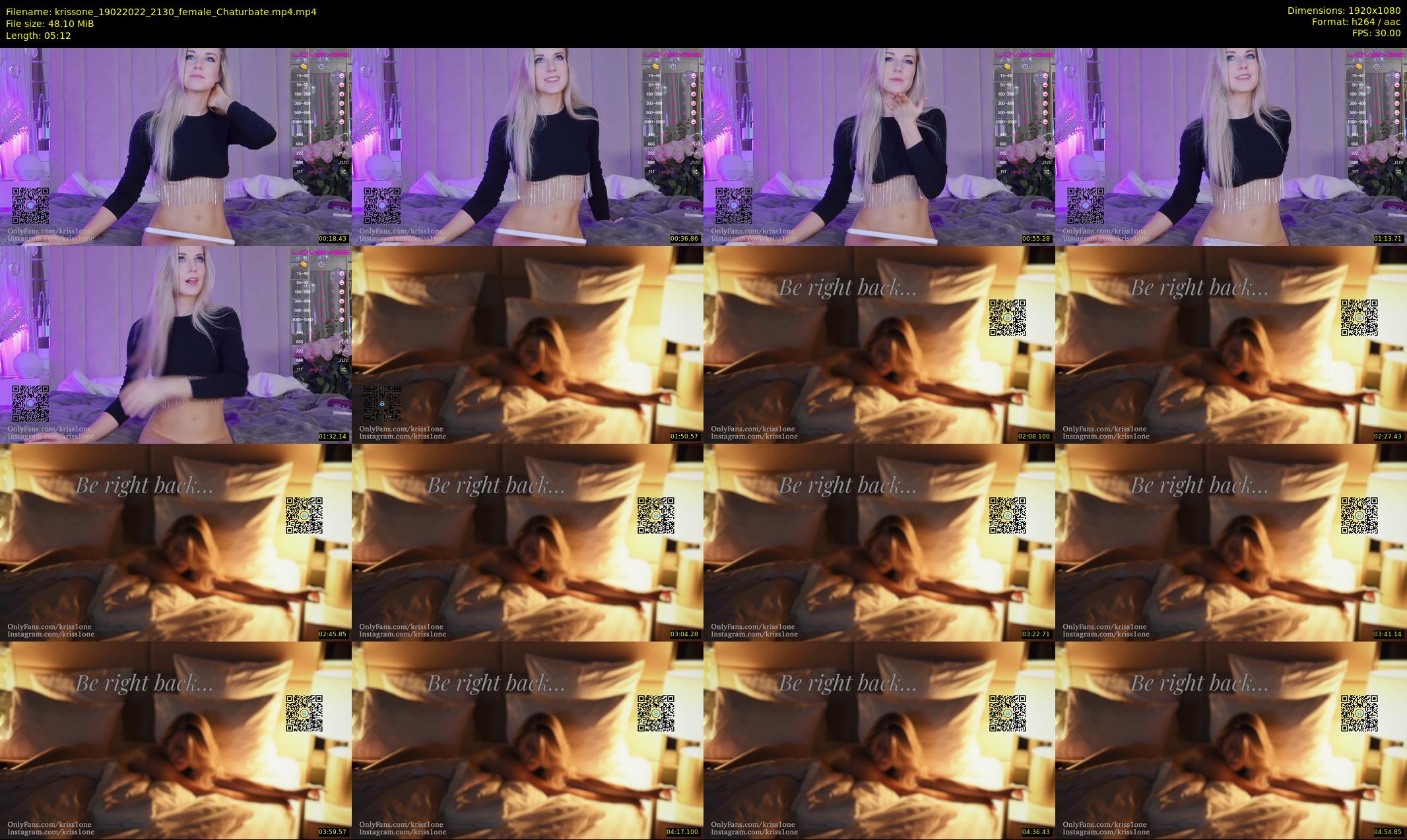krissone — 6 minute Chaturbate female cam show recording, 1080p, Feb 19, 2022