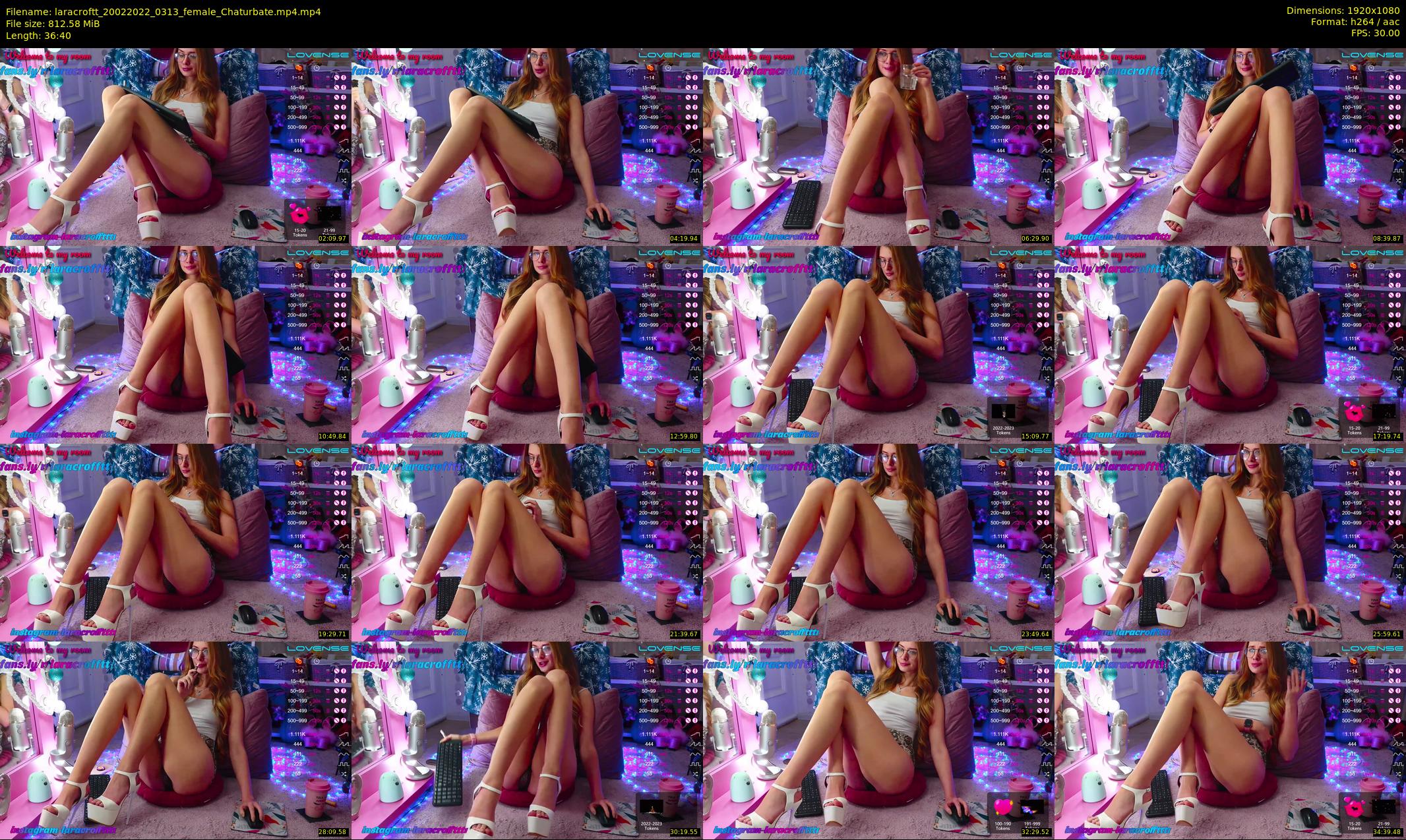 laracroftt — 37 minute Chaturbate female cam show recording, 1080p, Feb 20, 2022