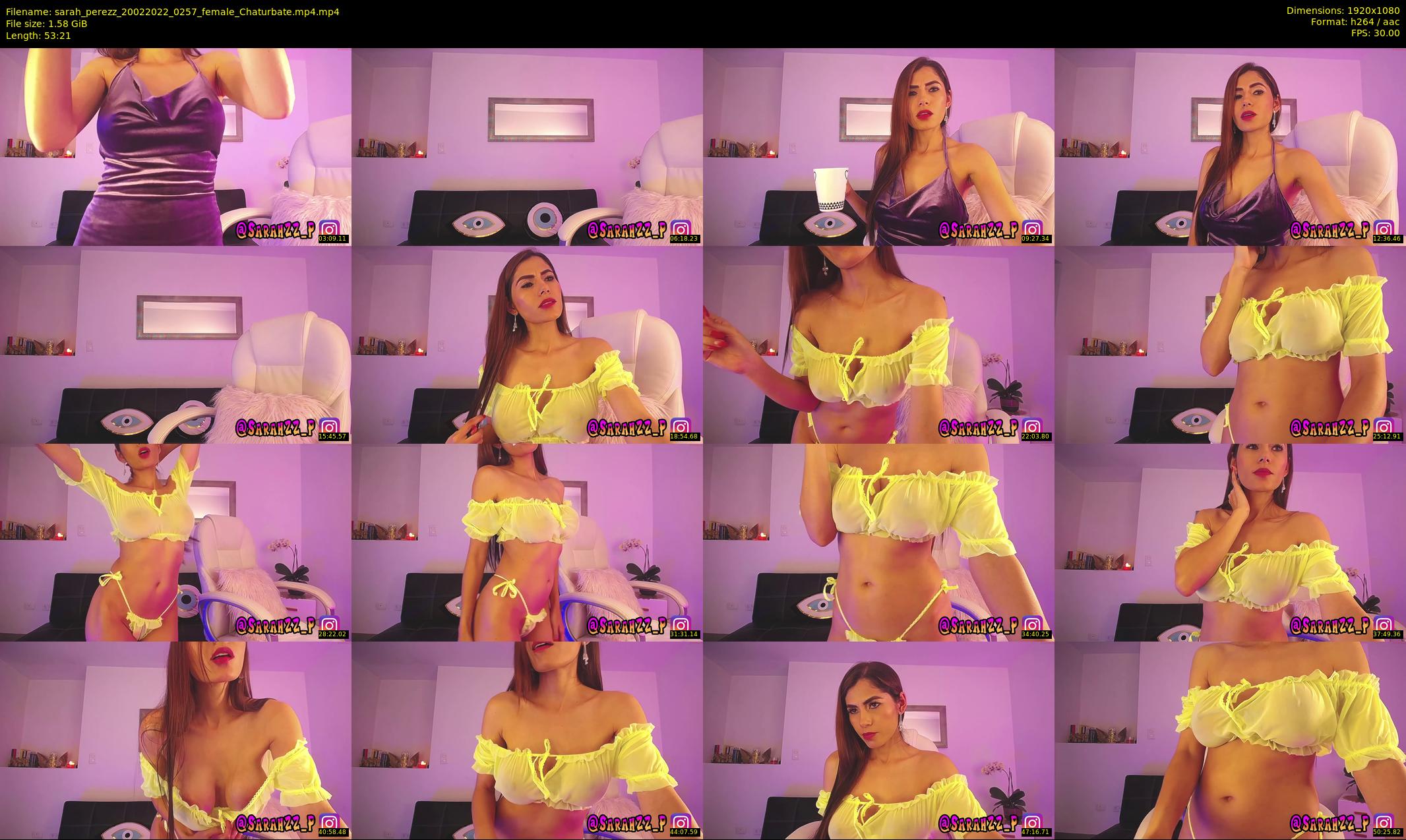 sarah_perezz — 54 minute Chaturbate female cam show recording, 1080p, Feb 20, 2022