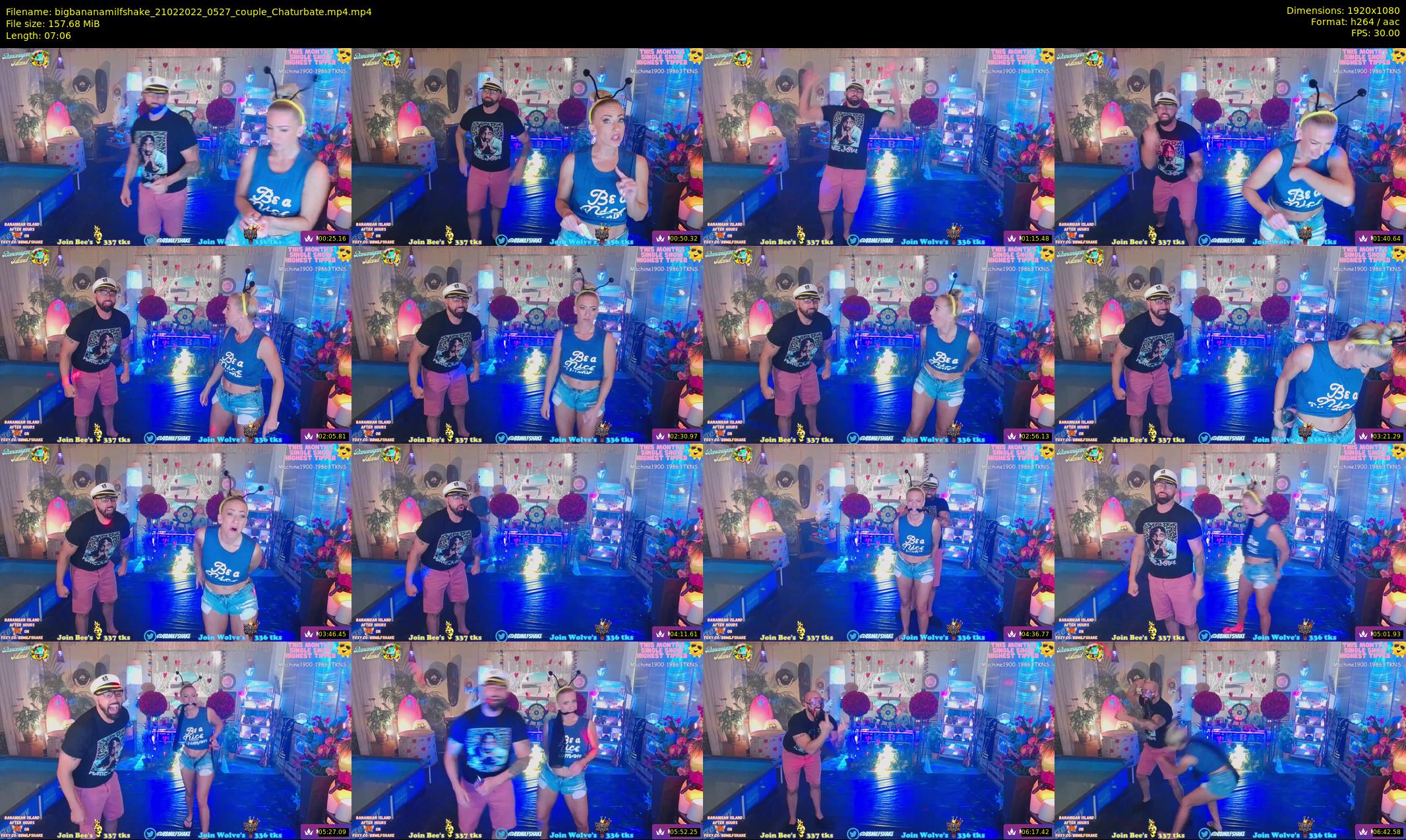 bigbananamilfshake — 8 minute Chaturbate couple cam show recording, 1080p, Feb 21, 2022