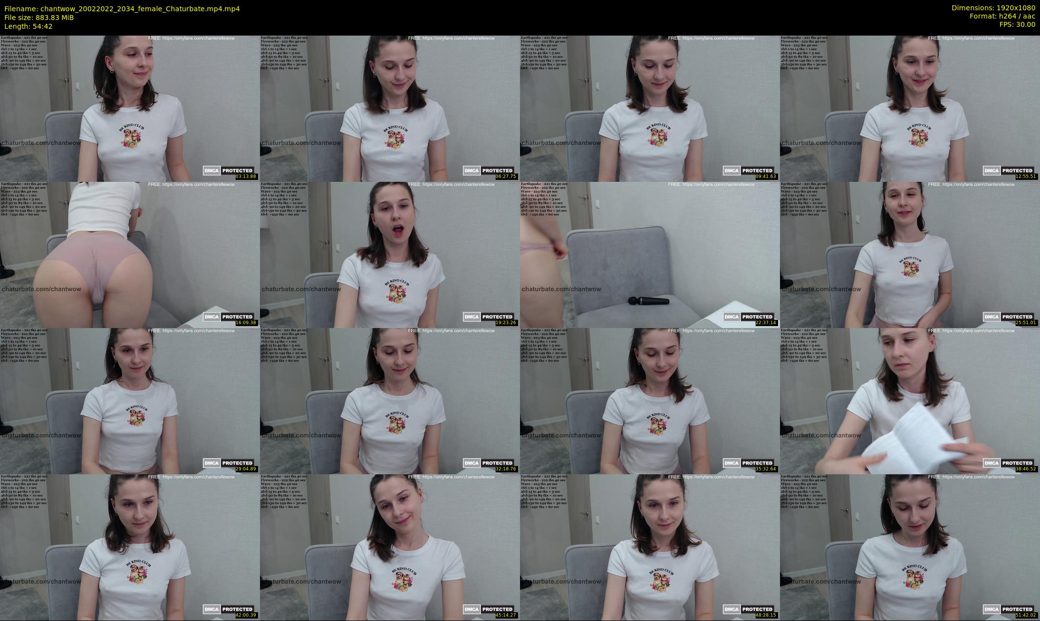 chantwow — 55 minute Chaturbate female cam show recording, 1080p, Feb 20, 2022