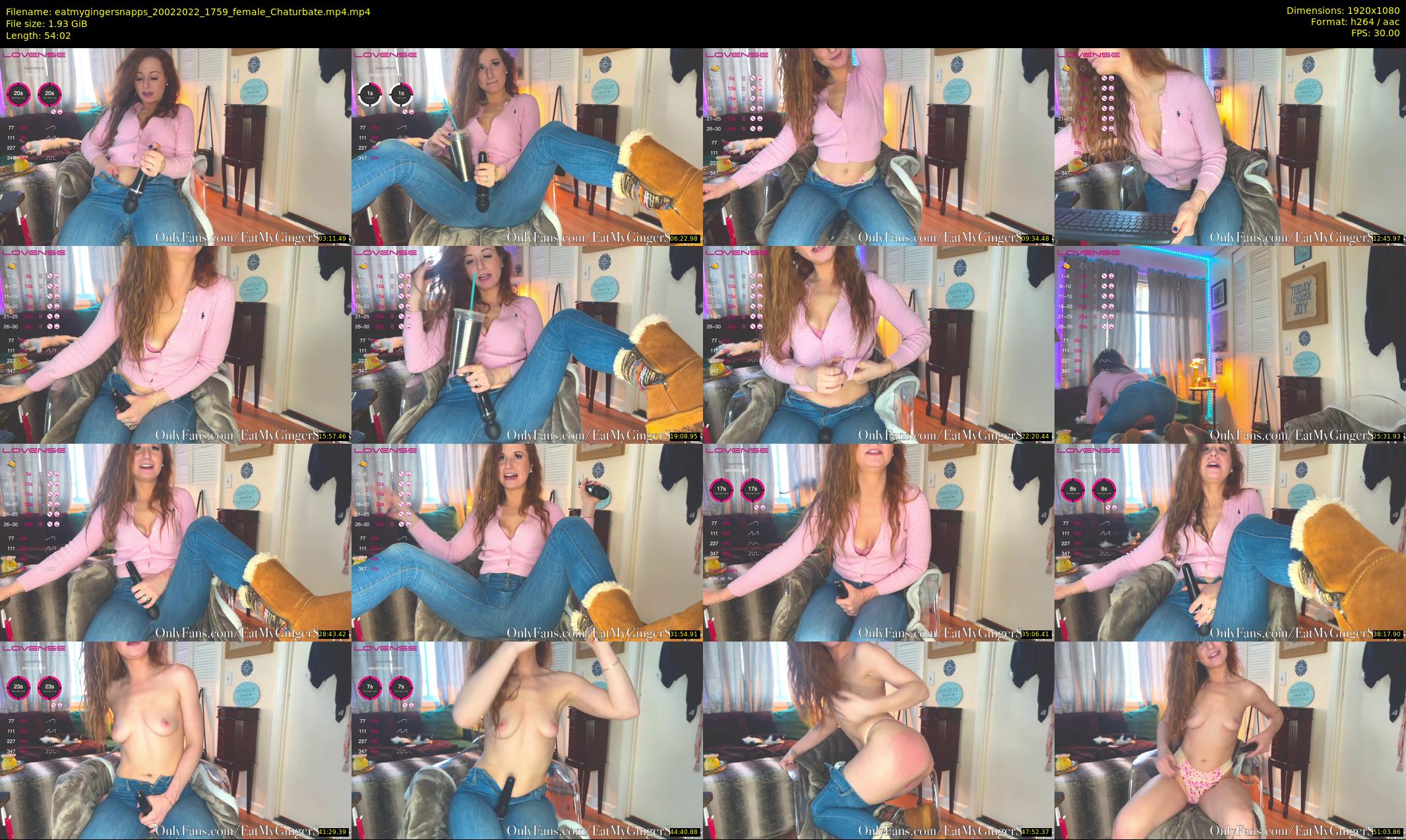 eatmygingersnapps — 55 minute Chaturbate female cam show recording, 1080p, Feb 20, 2022