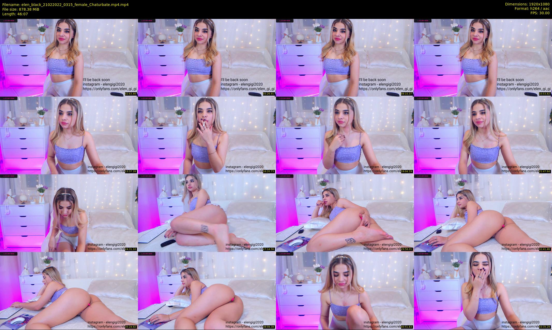 elen_black — 47 minute Chaturbate female cam show recording, 1080p, Feb 21, 2022