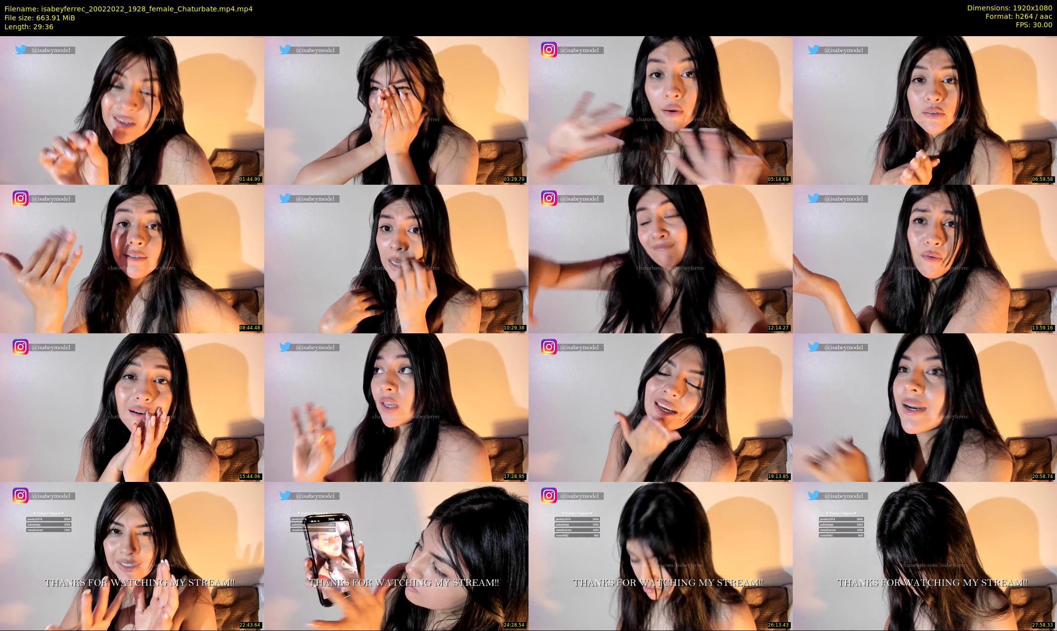 isabeyferrec — 30 minute Chaturbate female cam show recording, 1080p, Feb 20, 2022