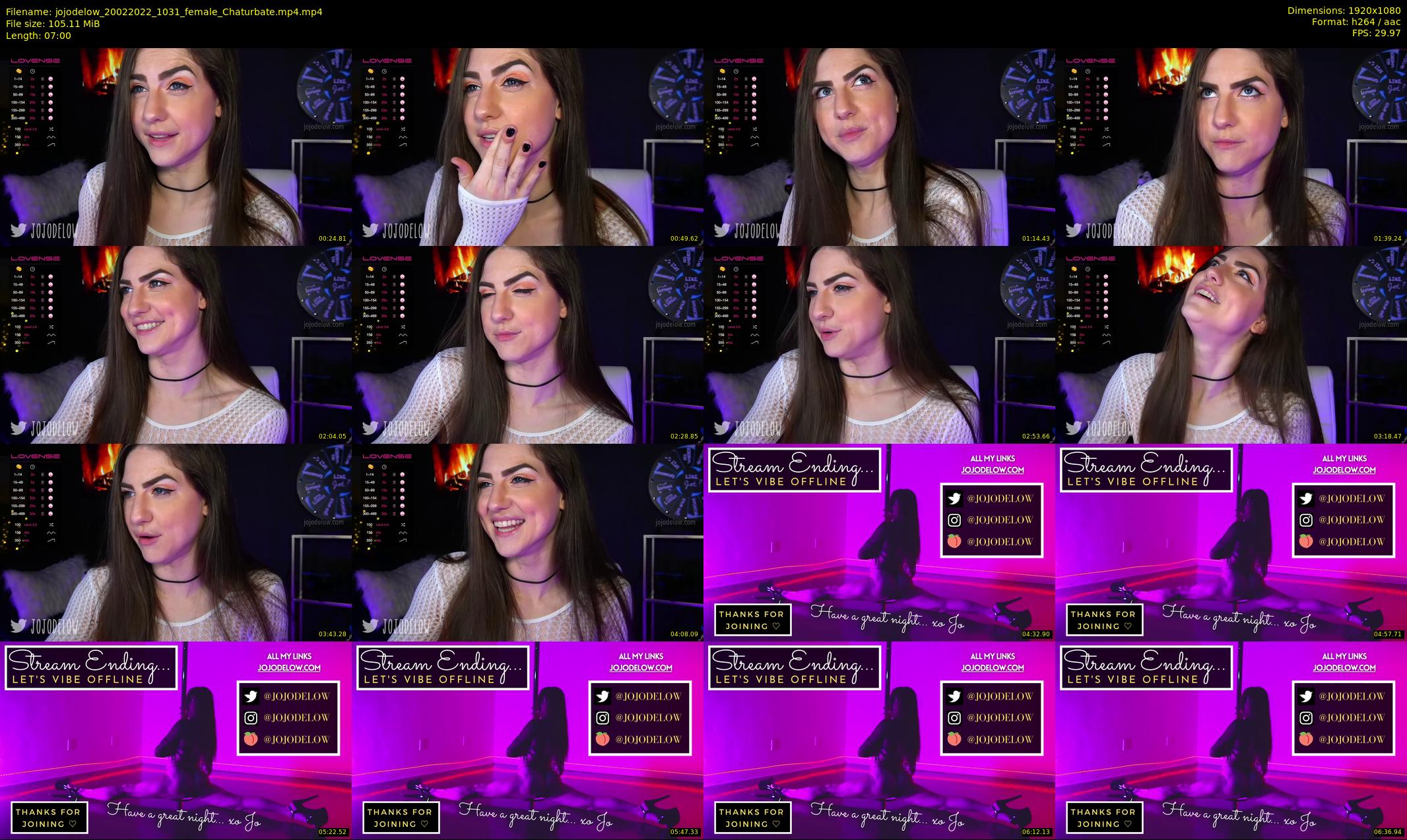 jojodelow — 7 minute Chaturbate female cam show recording, 1080p, Feb 20, 2022