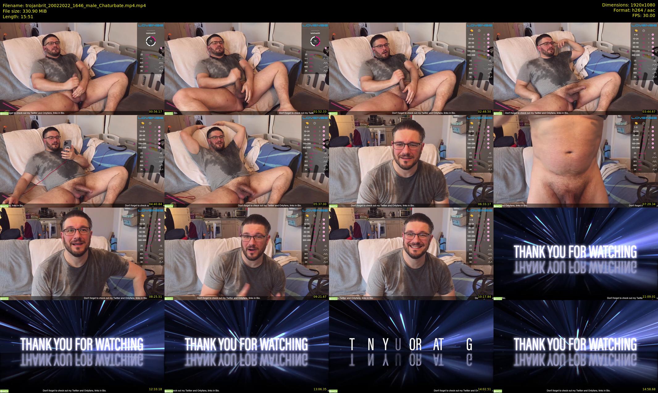 trojanbrit — 16 minute Chaturbate male cam show recording, 1080p, Feb 20, 2022