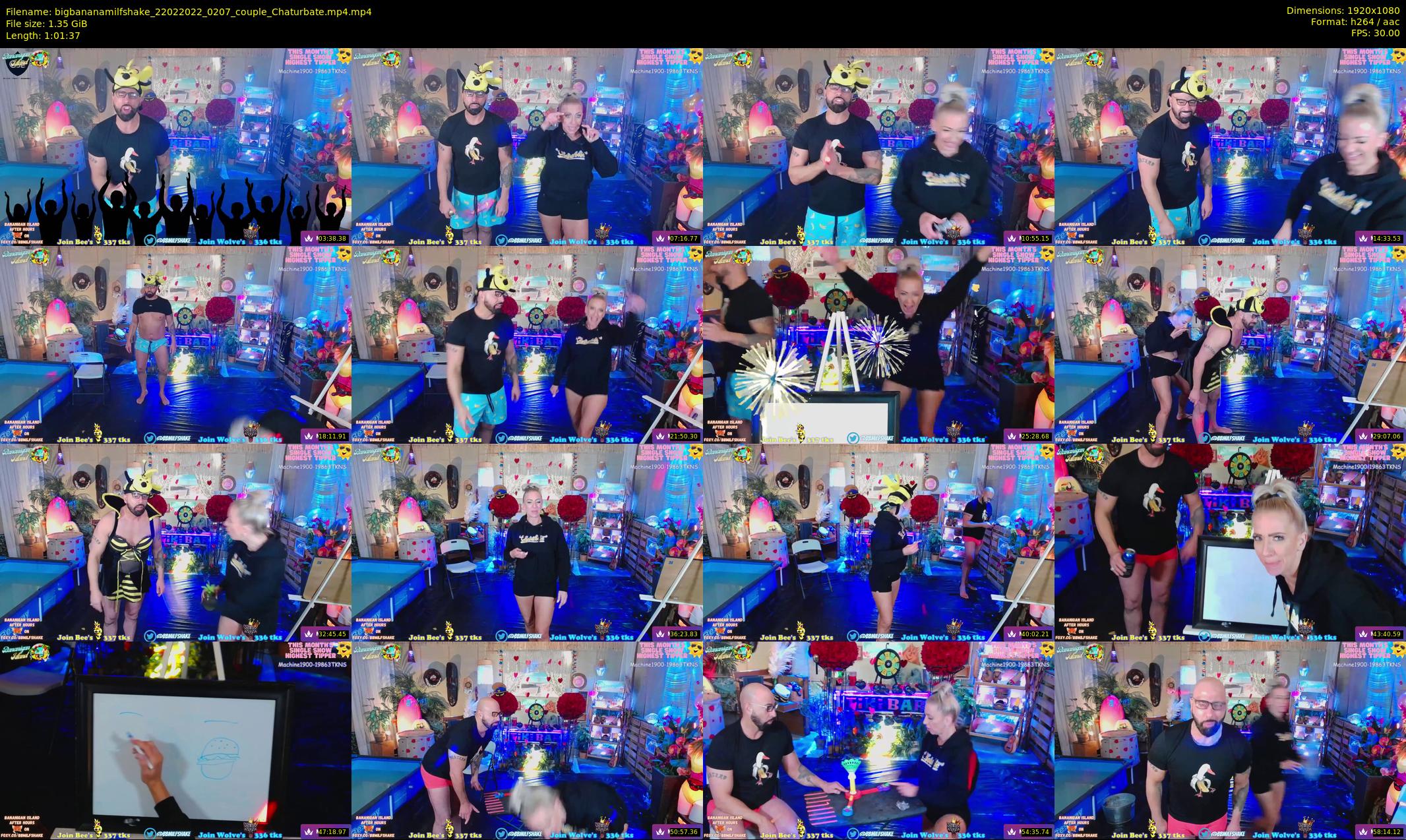 bigbananamilfshake — 62 minute Chaturbate couple cam show recording, 1080p, Feb 22, 2022