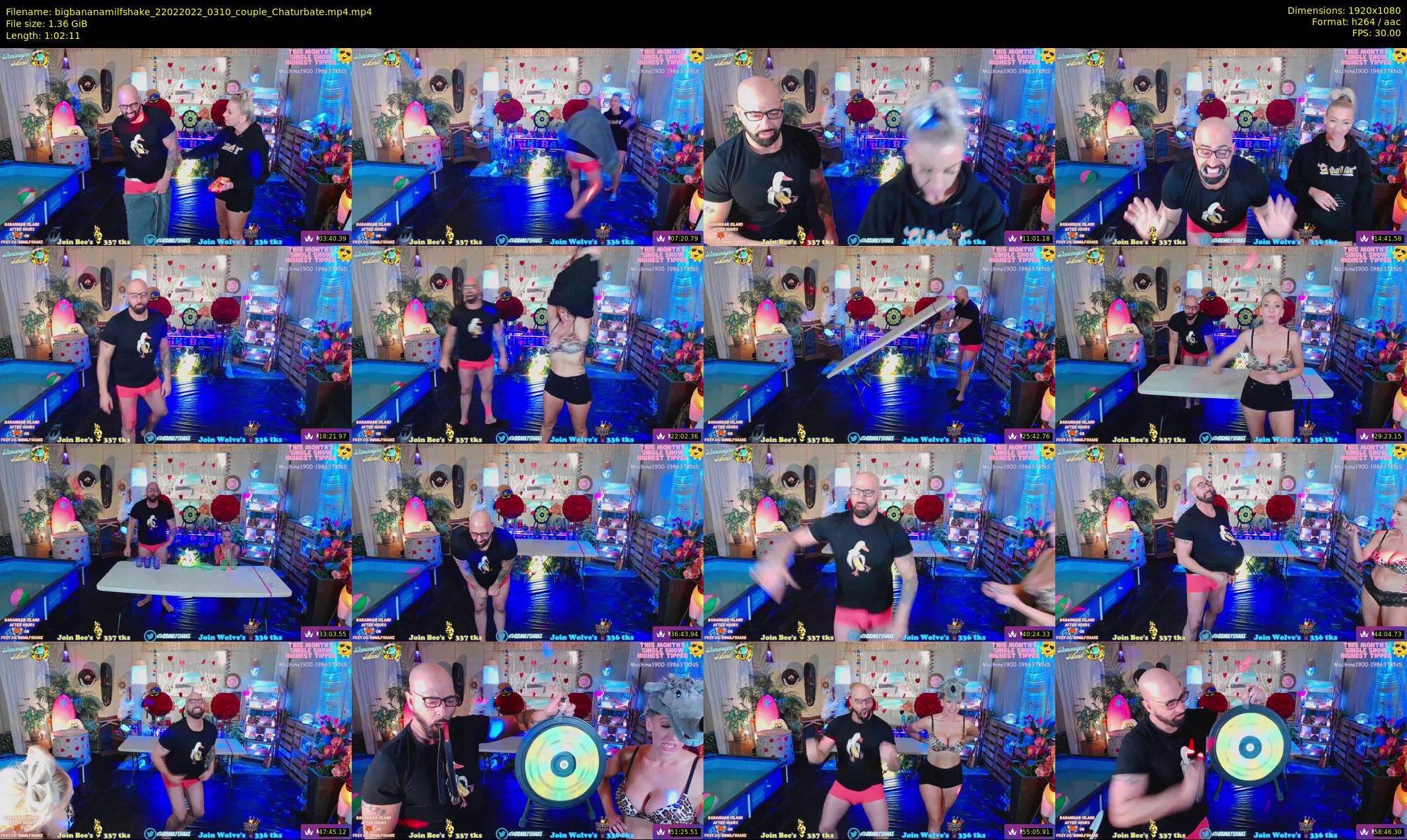 bigbananamilfshake — 63 minute Chaturbate couple cam show recording, 1080p, Feb 22, 2022