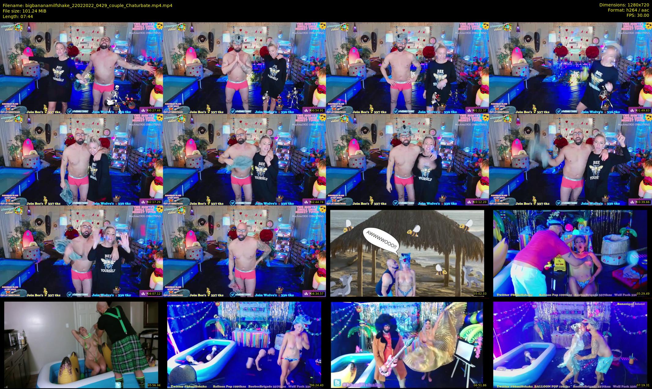 bigbananamilfshake — 8 minute Chaturbate couple cam show recording, 720p, Feb 22, 2022