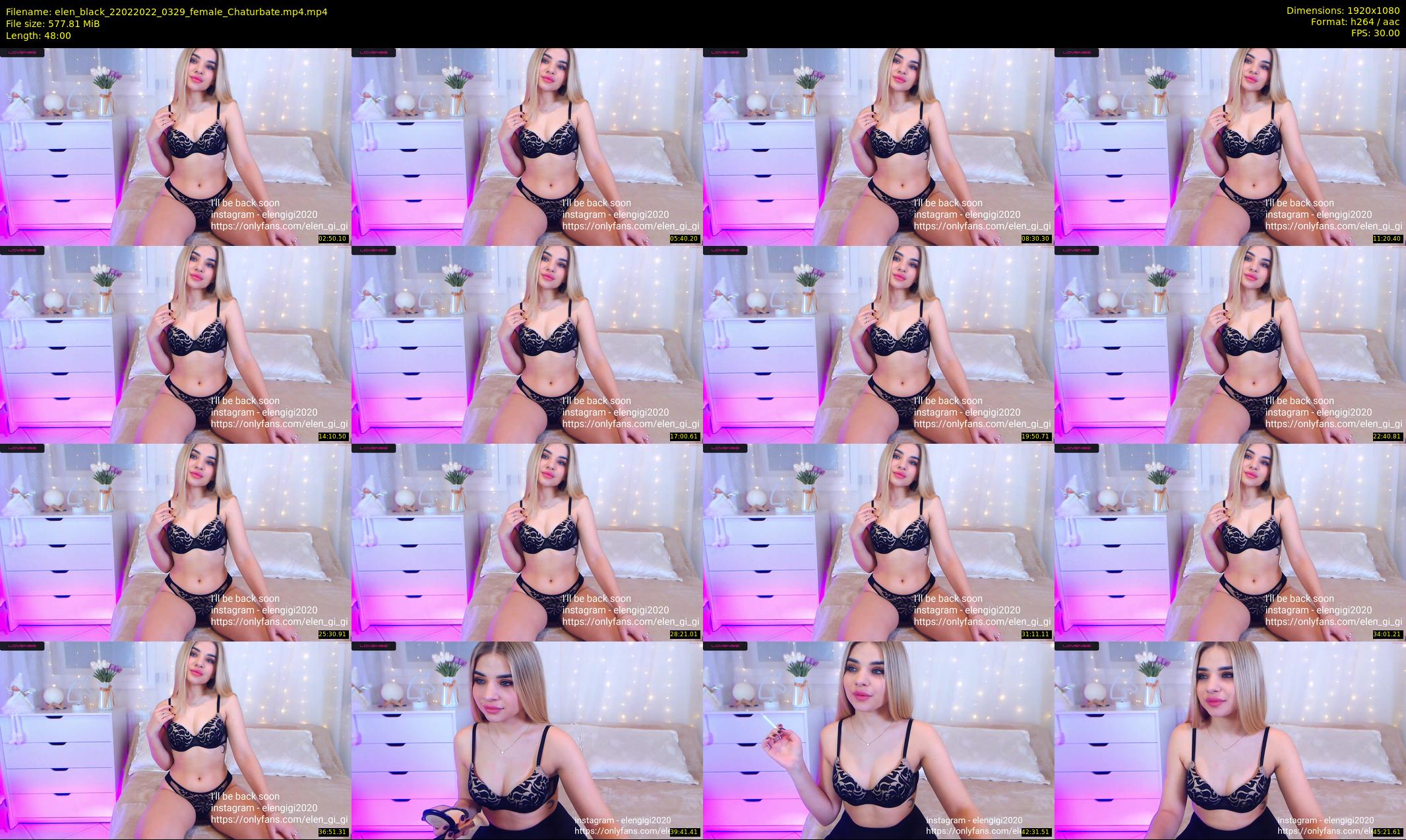 elen_black — 48 minute Chaturbate female cam show recording, 1080p, Feb 22, 2022