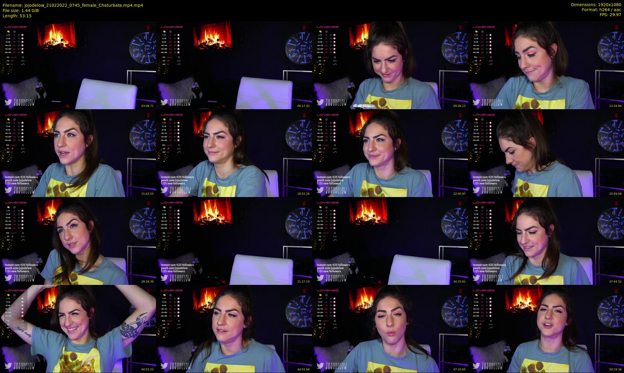 jojodelow — 54 minute Chaturbate female cam show recording, 1080p, Feb 21, 2022