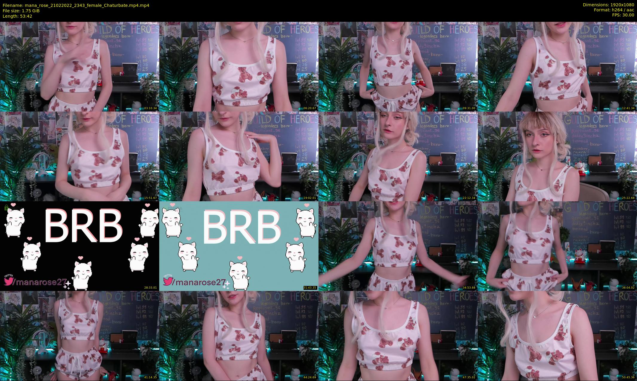 mana_rose — 54 minute Chaturbate female cam show recording, 1080p, Feb 21, 2022