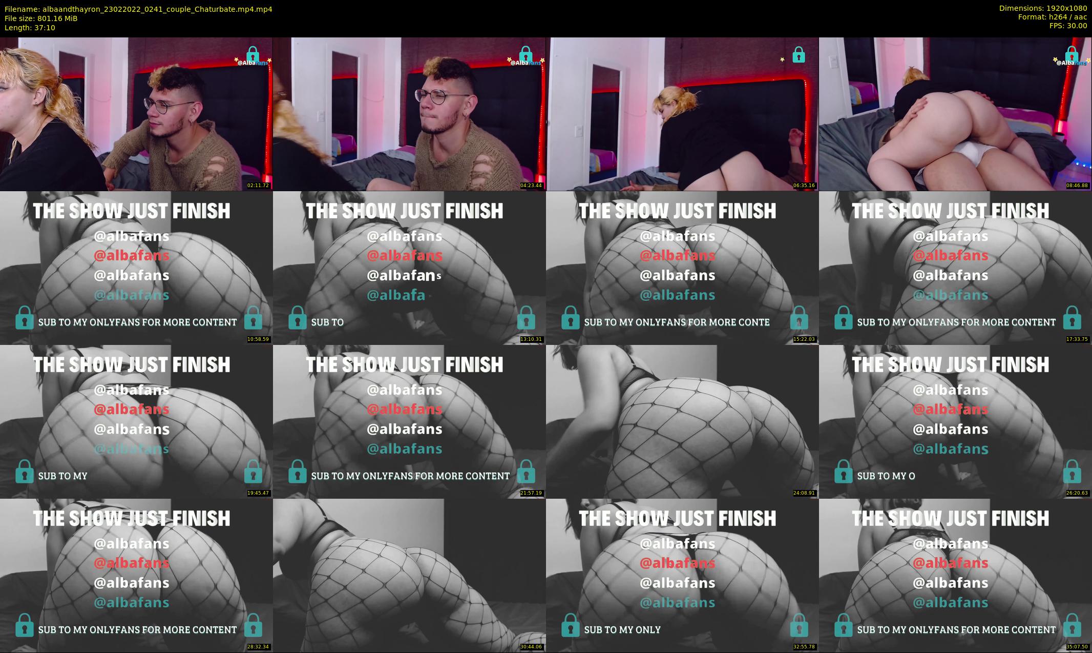 albaandthayron — 38 minute Chaturbate couple cam show recording, 1080p, Feb 23, 2022