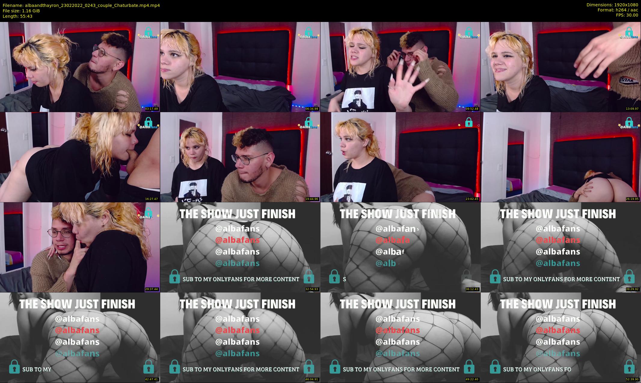 albaandthayron — 56 minute Chaturbate couple cam show recording, 1080p, Feb 23, 2022