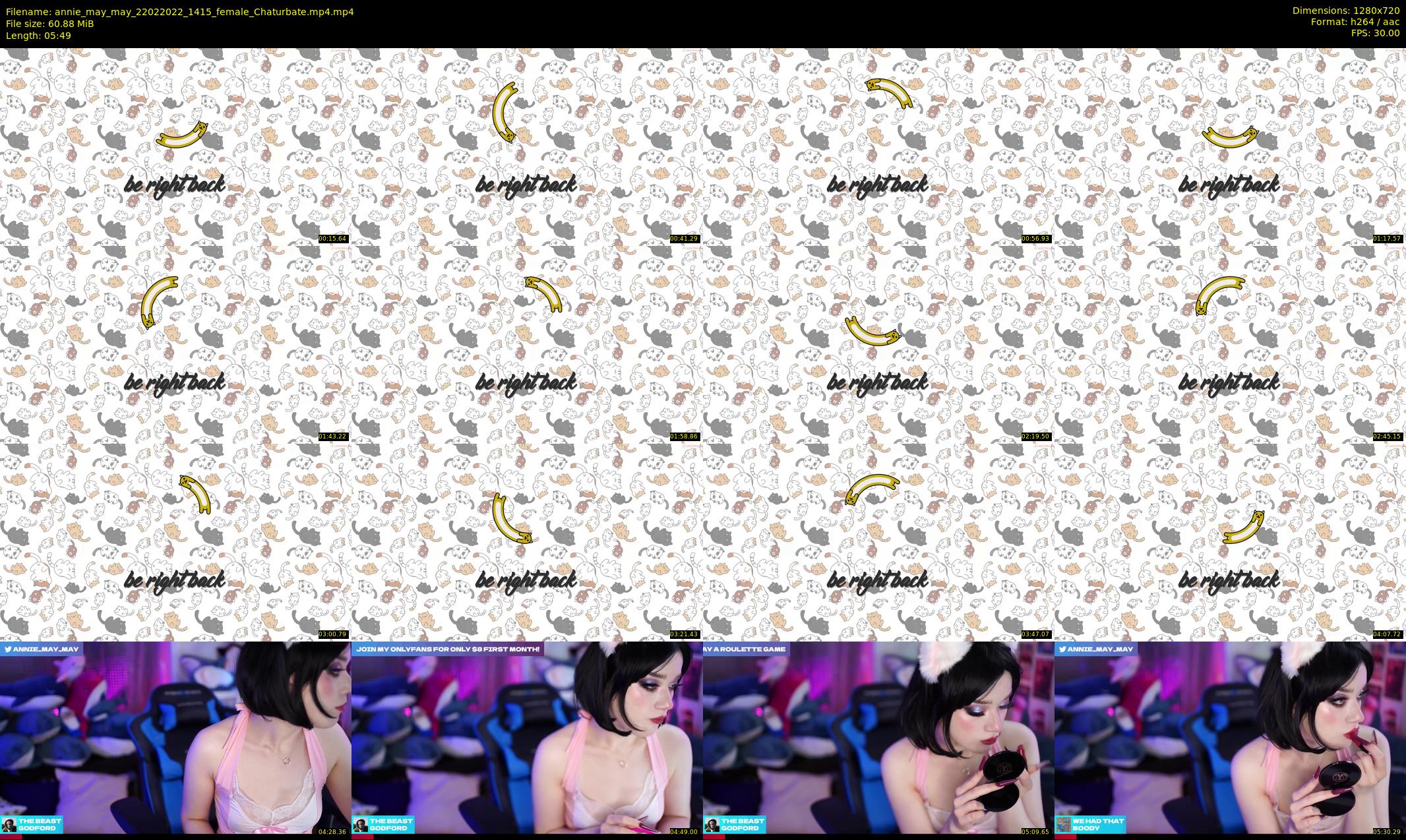 annie_may_may — 6 minute Chaturbate female cam show recording, 720p, Feb 22, 2022