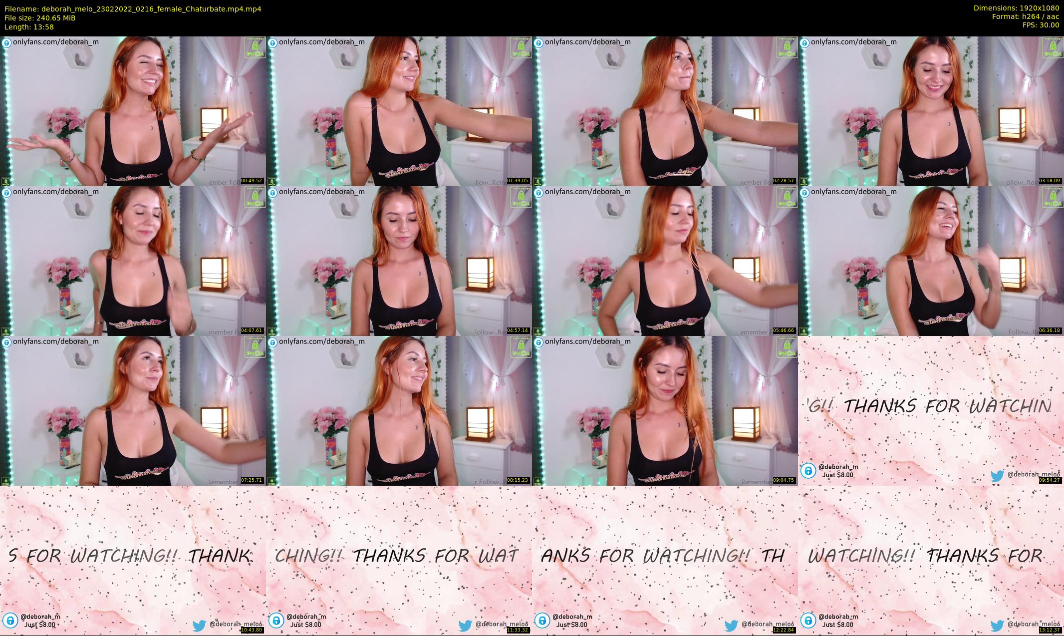 deborah_melo — 14 minute Chaturbate female cam show recording, 1080p, Feb 23, 2022