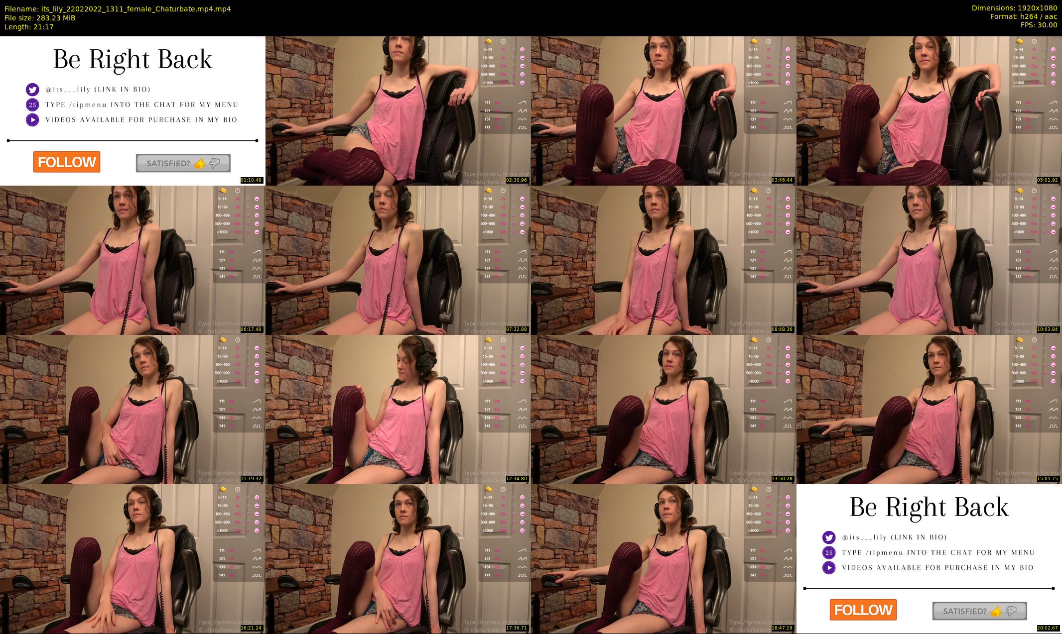 its_lily — 22 minute Chaturbate female cam show recording, 1080p, Feb 22, 2022