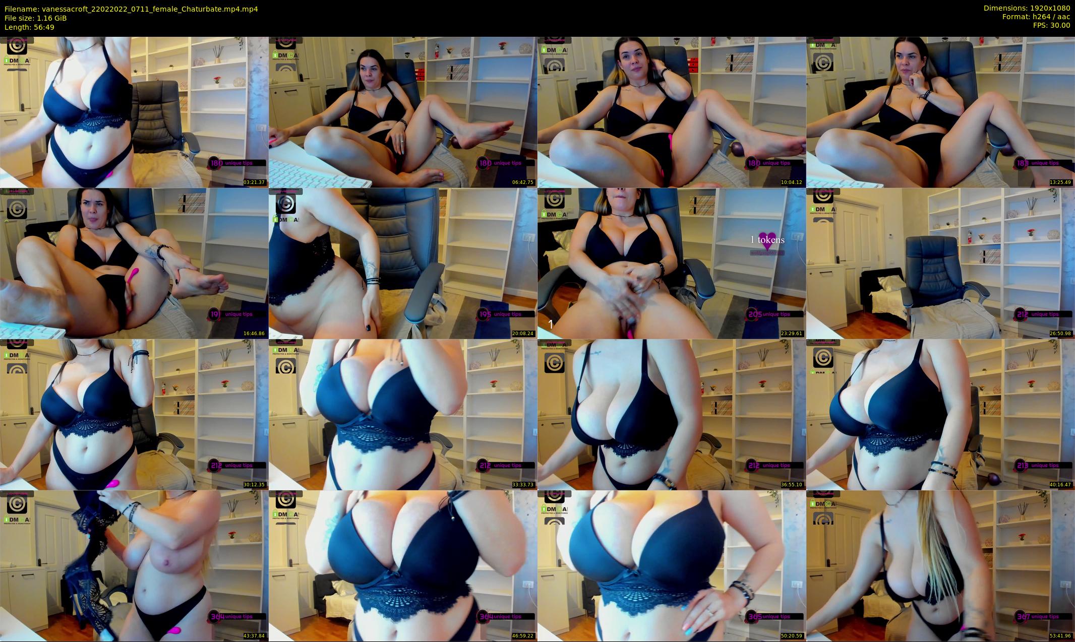 vanessacroft — 57 minute Chaturbate female cam show recording, 1080p, Feb 22, 2022
