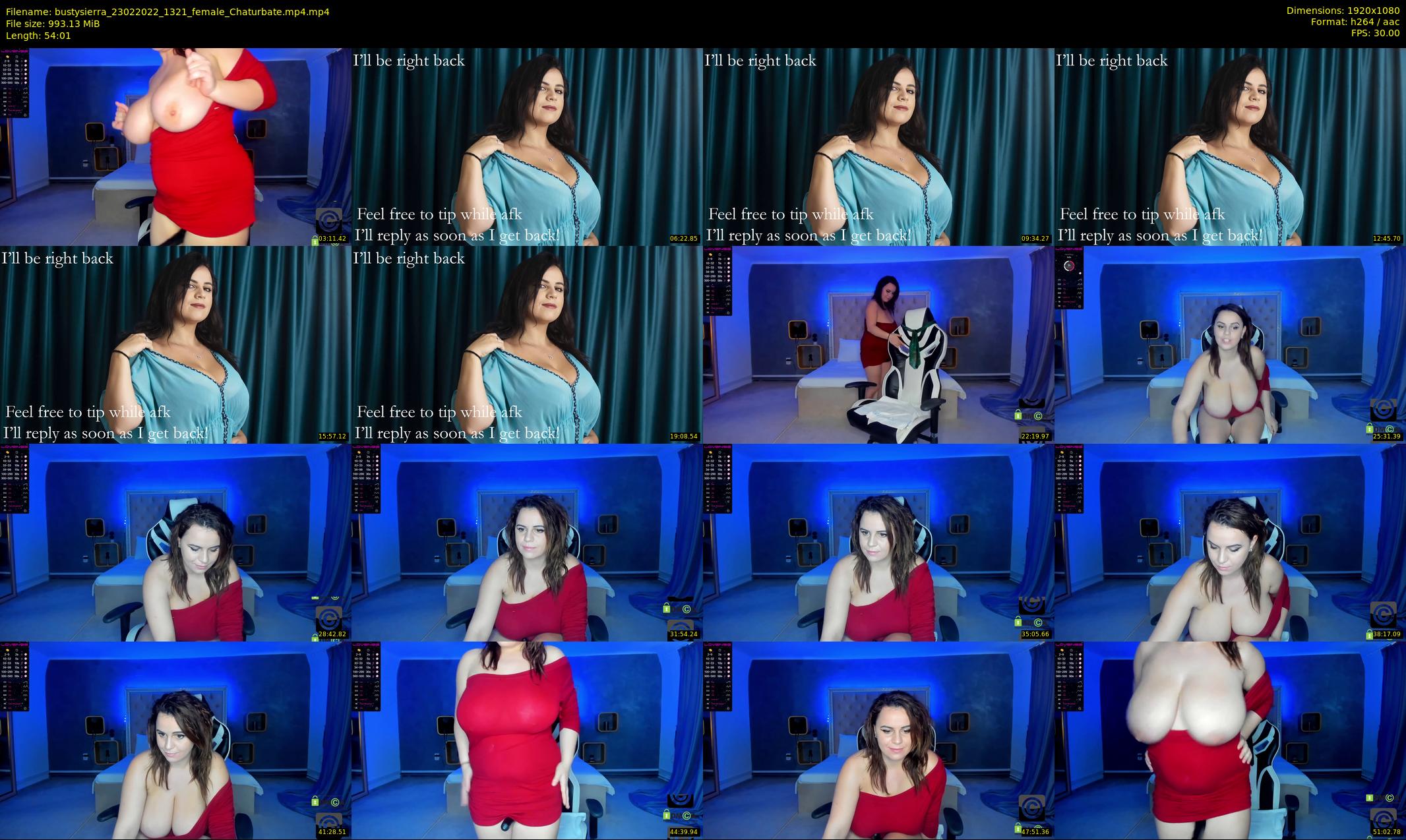 bustysierra — 55 minute Chaturbate female cam show recording, 1080p, Feb 23, 2022
