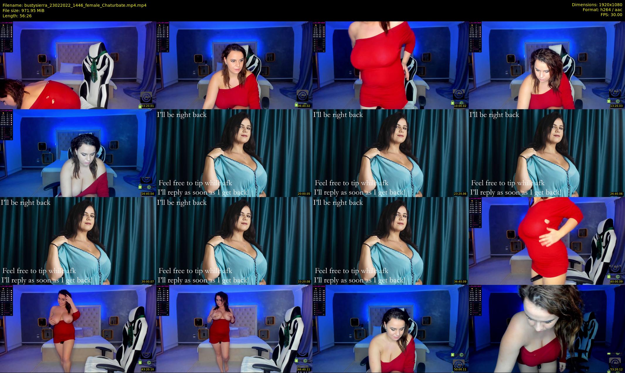 bustysierra — 57 minute Chaturbate female cam show recording, 1080p, Feb 23, 2022