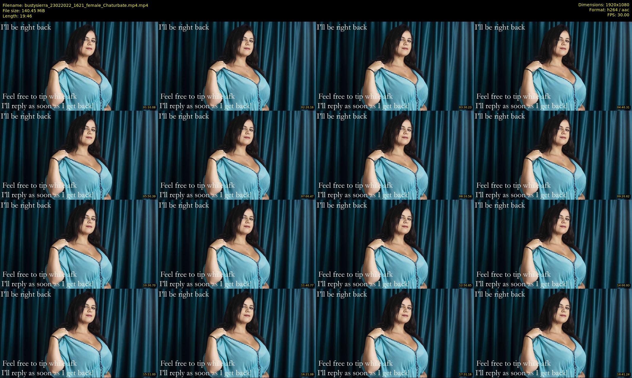bustysierra — 20 minute Chaturbate female cam show recording, 1080p, Feb 23, 2022