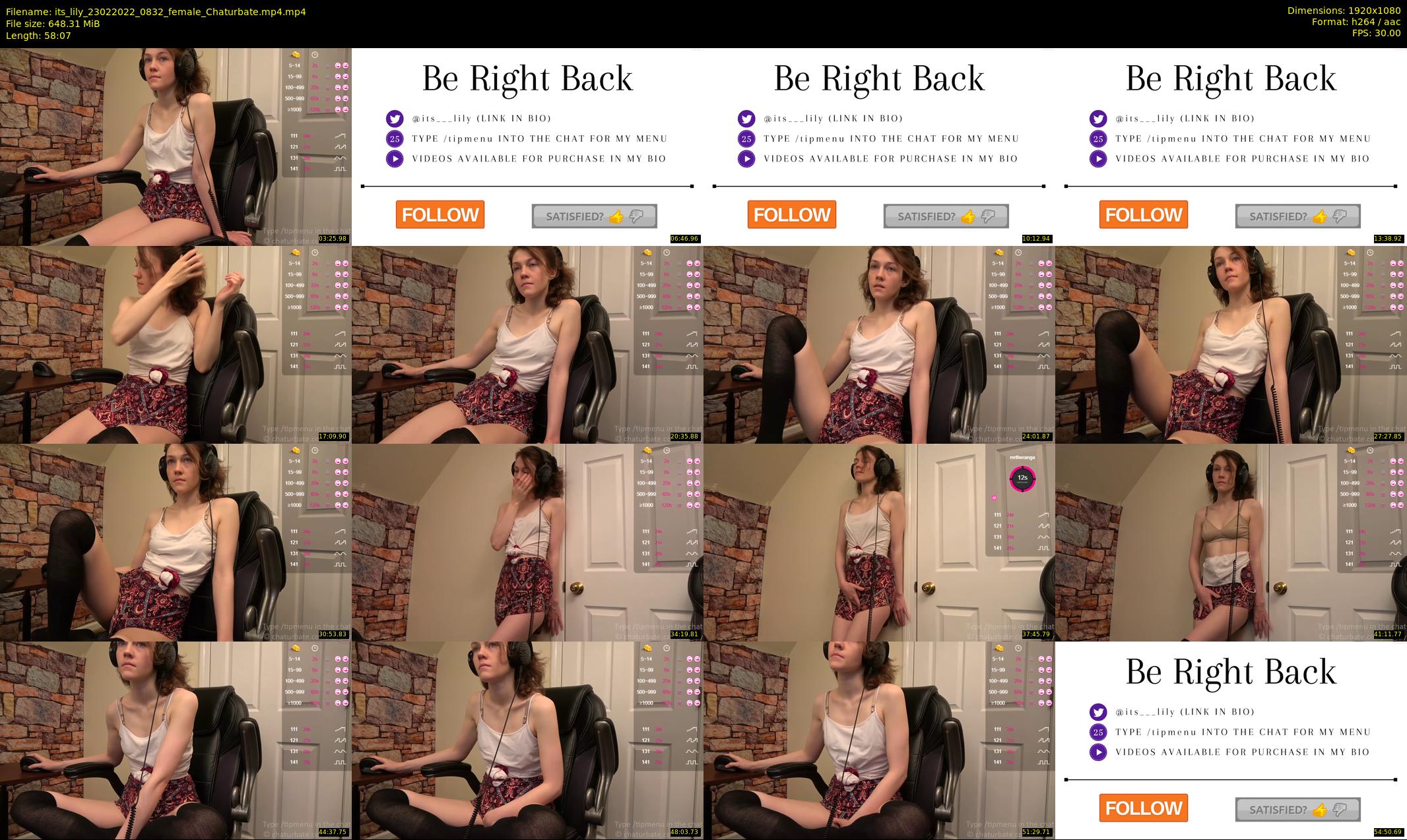 its_lily — 59 minute Chaturbate female cam show recording, 1080p, Feb 23, 2022