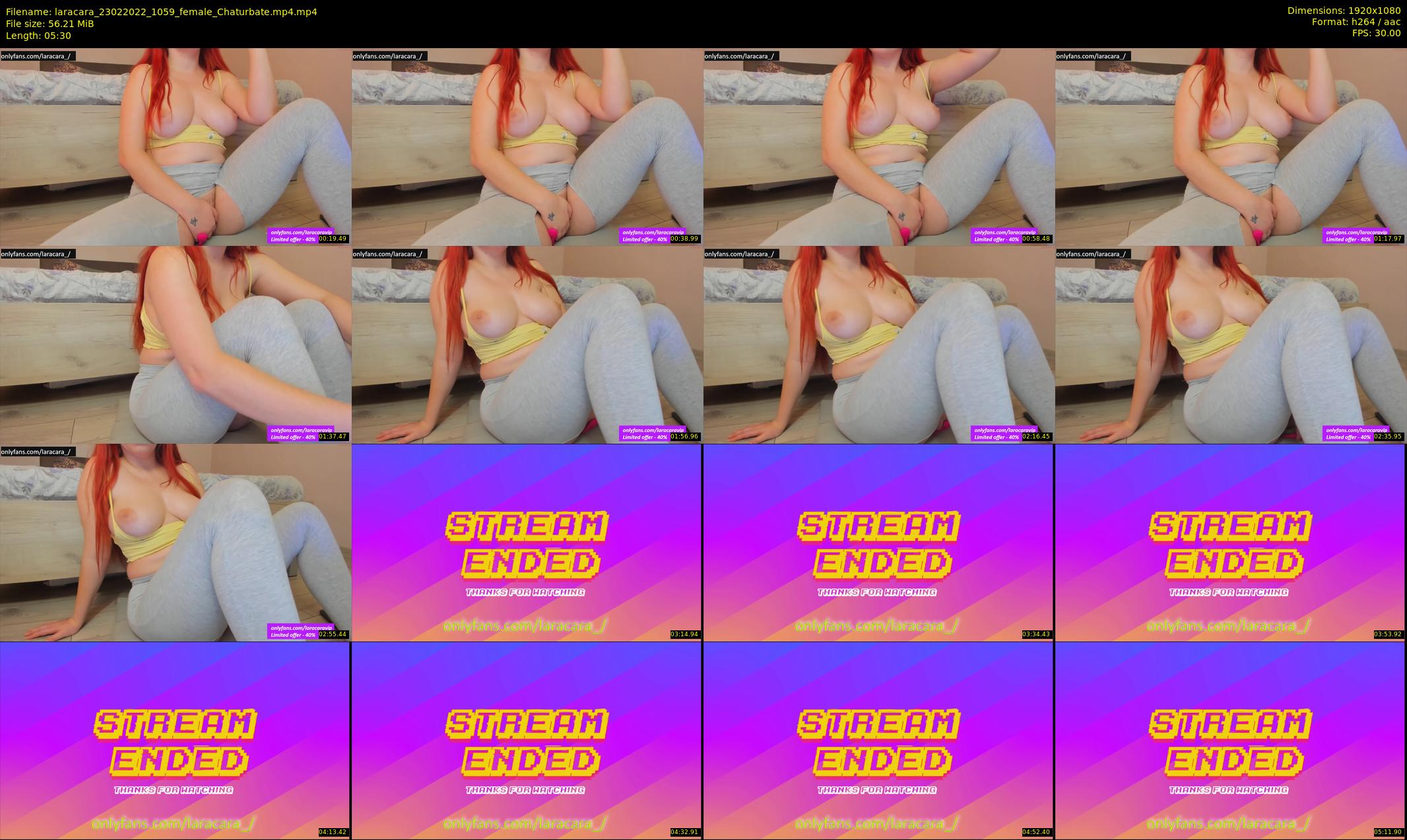 laracara — 6 minute Chaturbate female cam show recording, 1080p, Feb 23, 2022