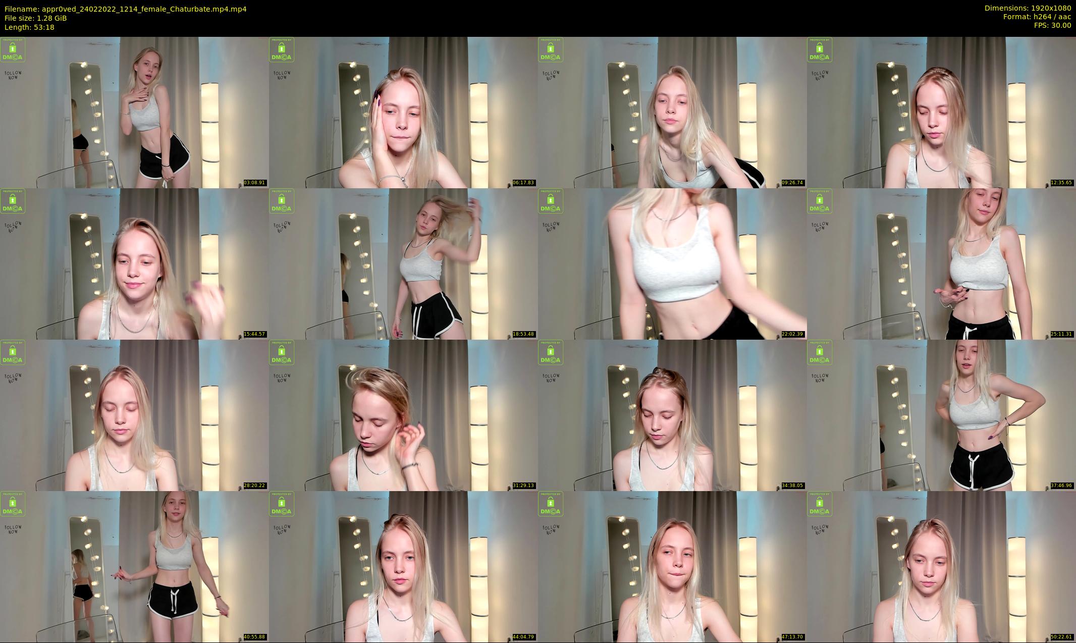 appr0ved — 54 minute Chaturbate female cam show recording, 1080p, Feb 24, 2022