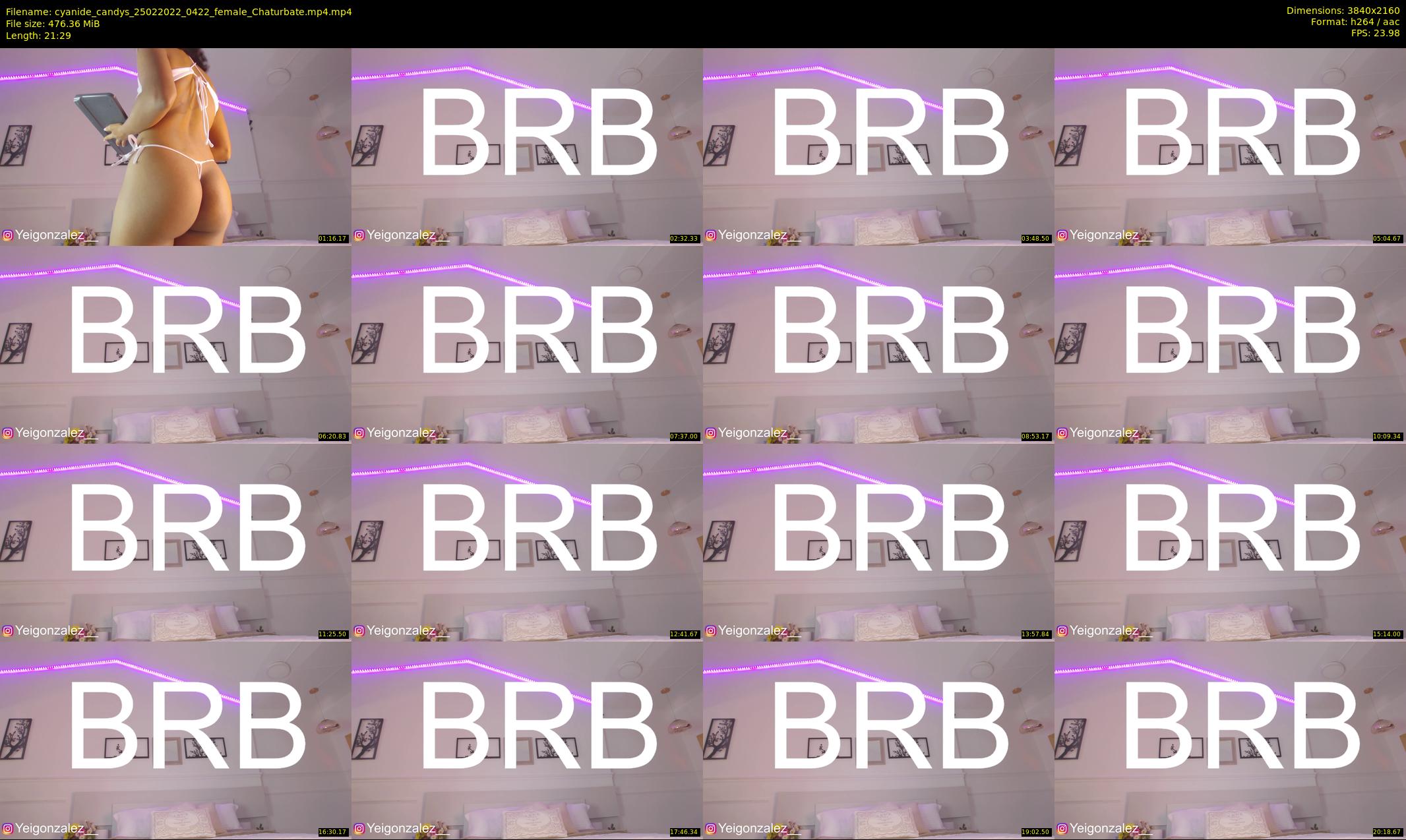 cyanide_candys — 22 minute Chaturbate female cam show recording, 4K, Feb 25, 2022