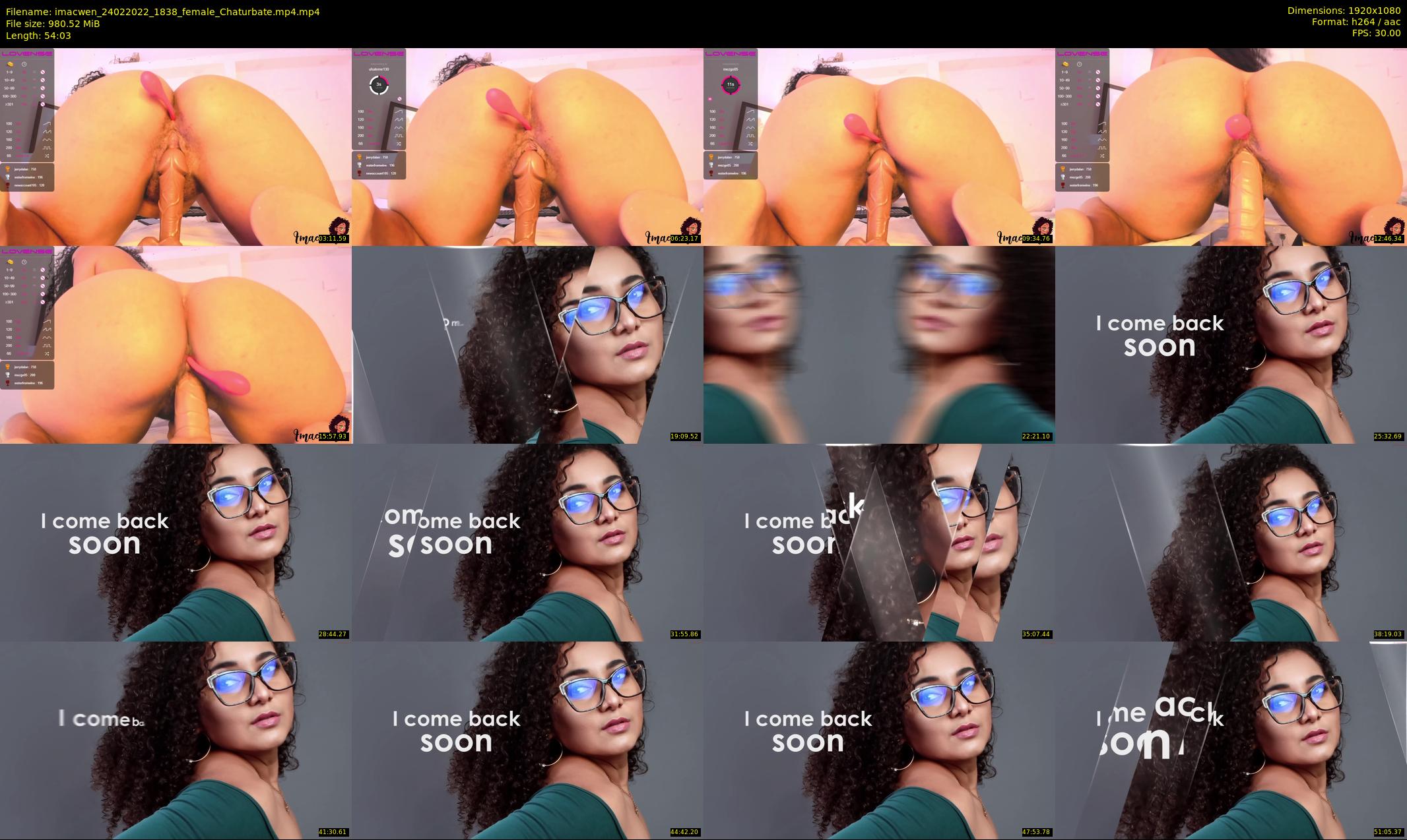 imacwen — 55 minute Chaturbate female cam show recording, 1080p, Feb 24, 2022