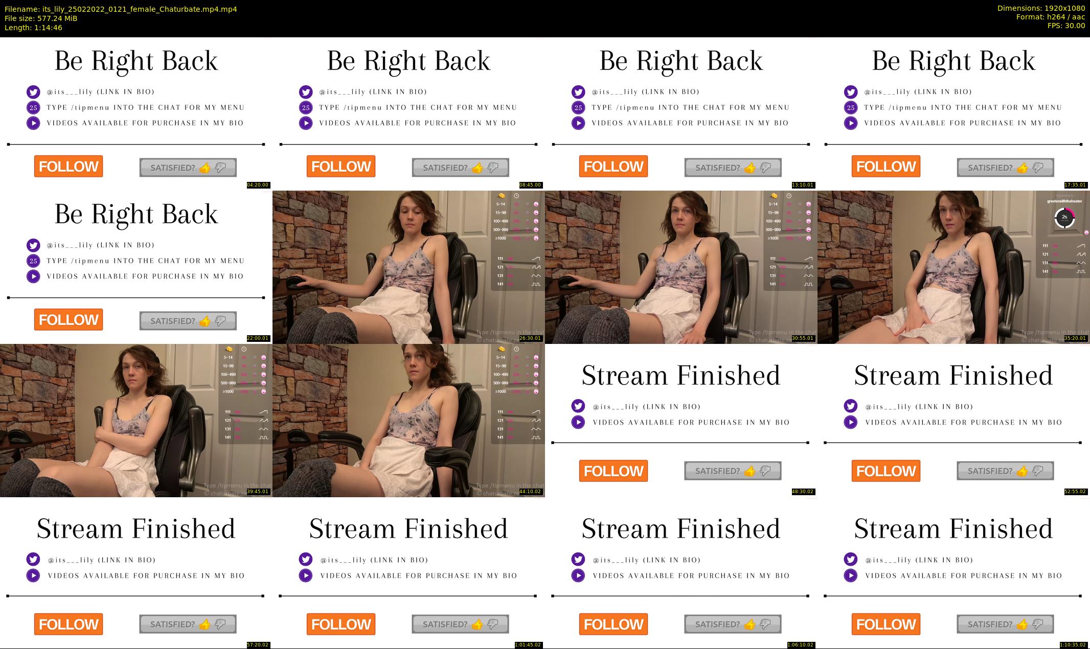 its_lily — 75 minute Chaturbate female cam show recording, 1080p, Feb 25, 2022