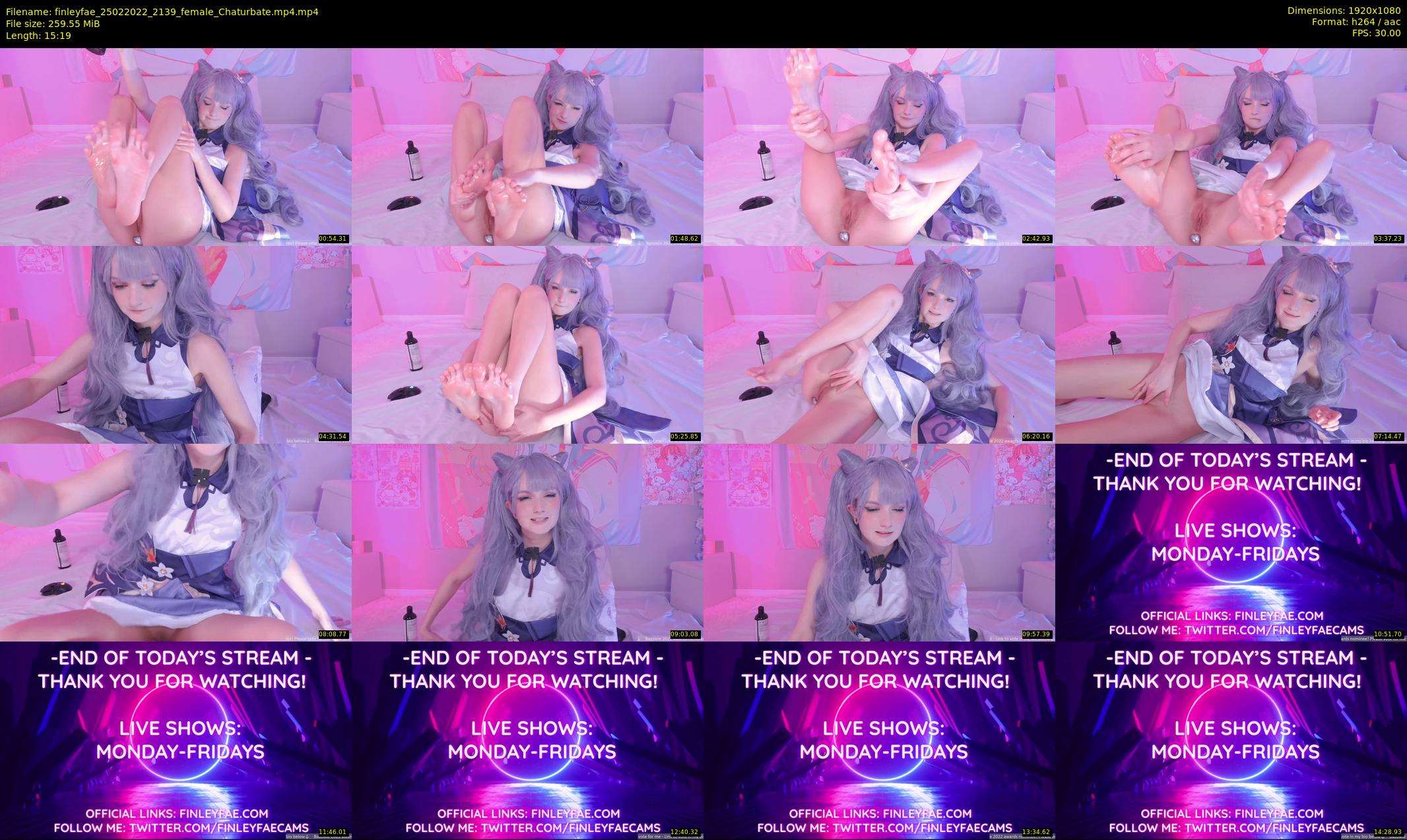 finleyfae — 16 minute Chaturbate female cam show recording, 1080p, Feb 25, 2022