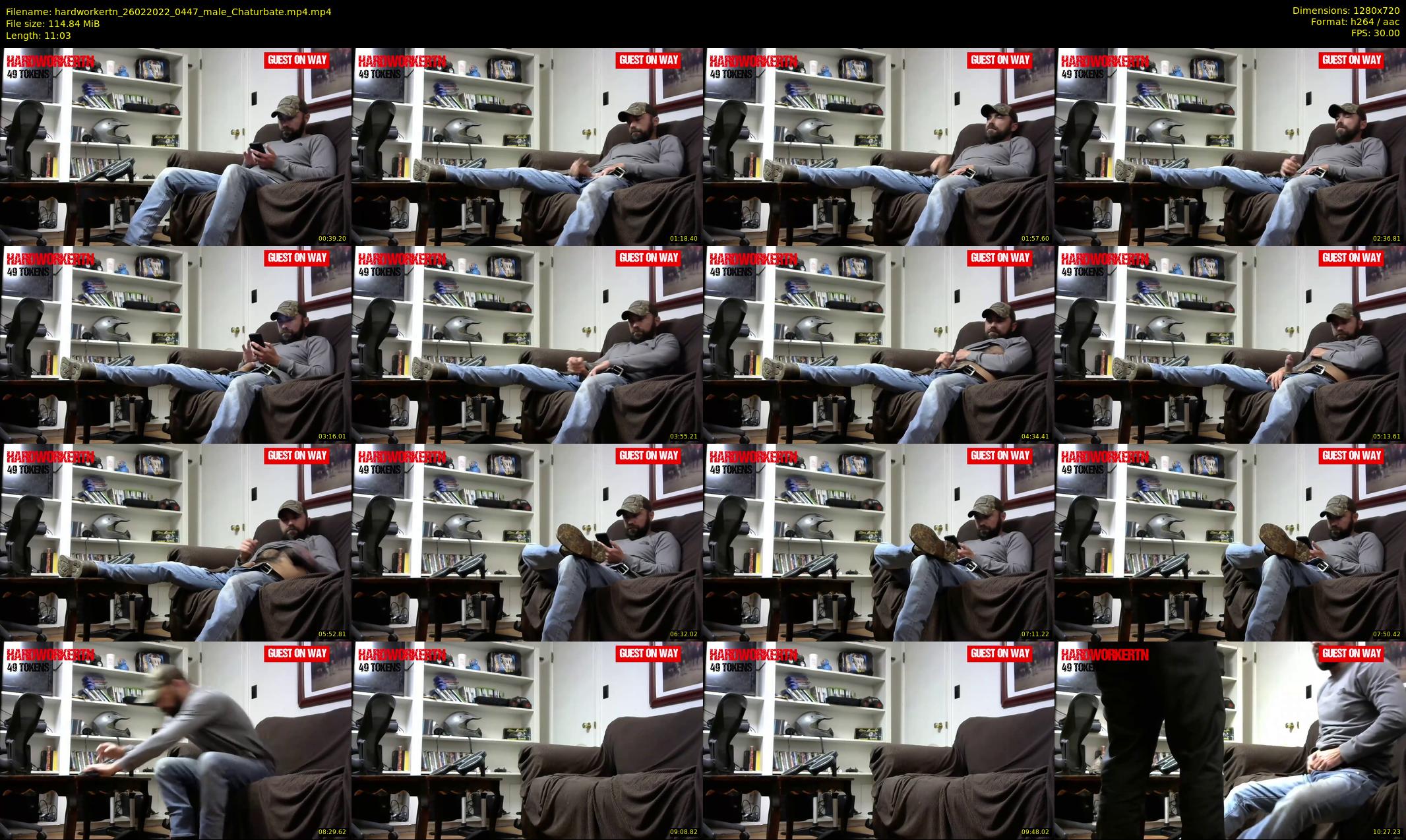 hardworkertn — 12 minute Chaturbate male cam show recording, 720p, Feb 26, 2022
