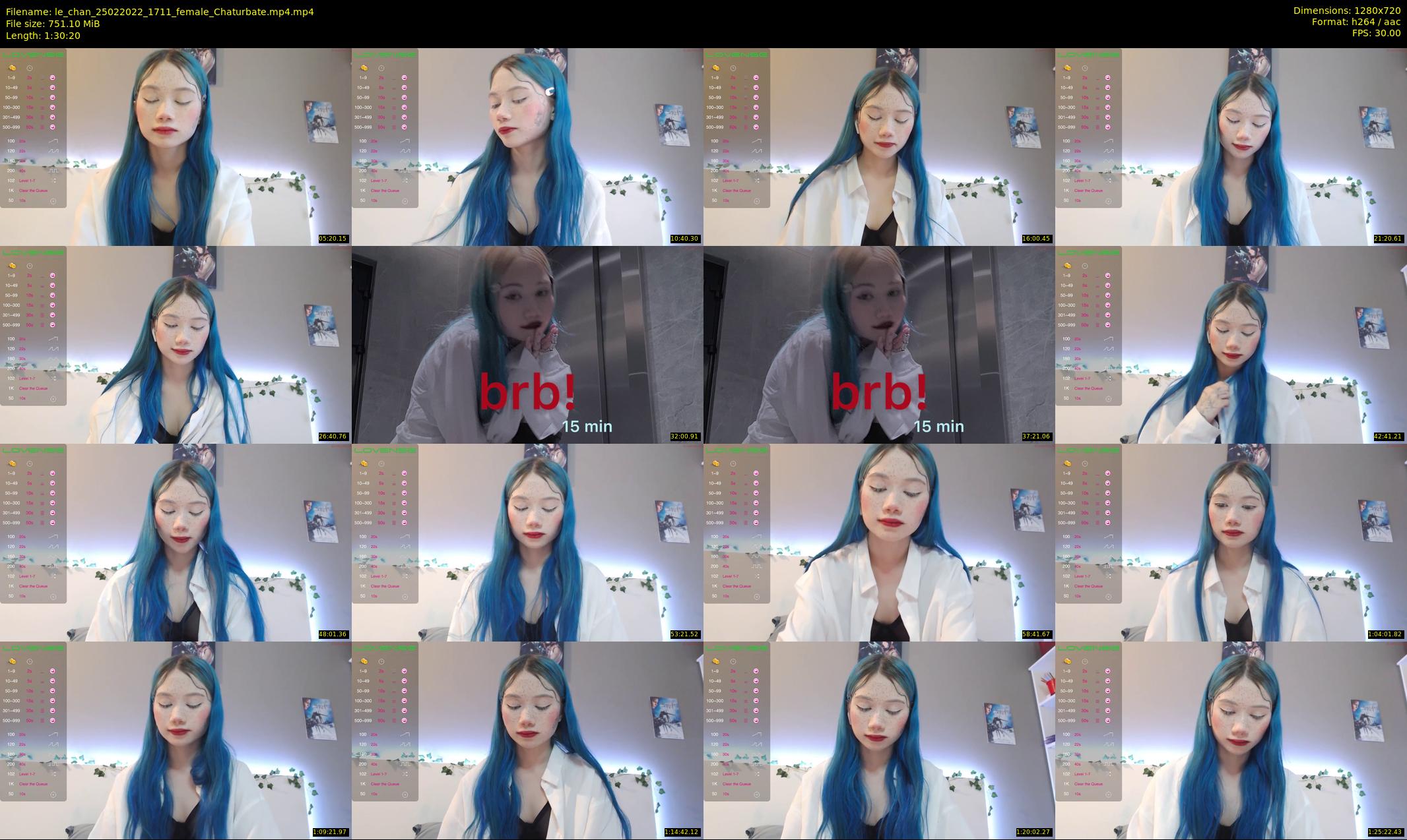 le_chan — 91 minute Chaturbate female cam show recording, 720p, Feb 25, 2022