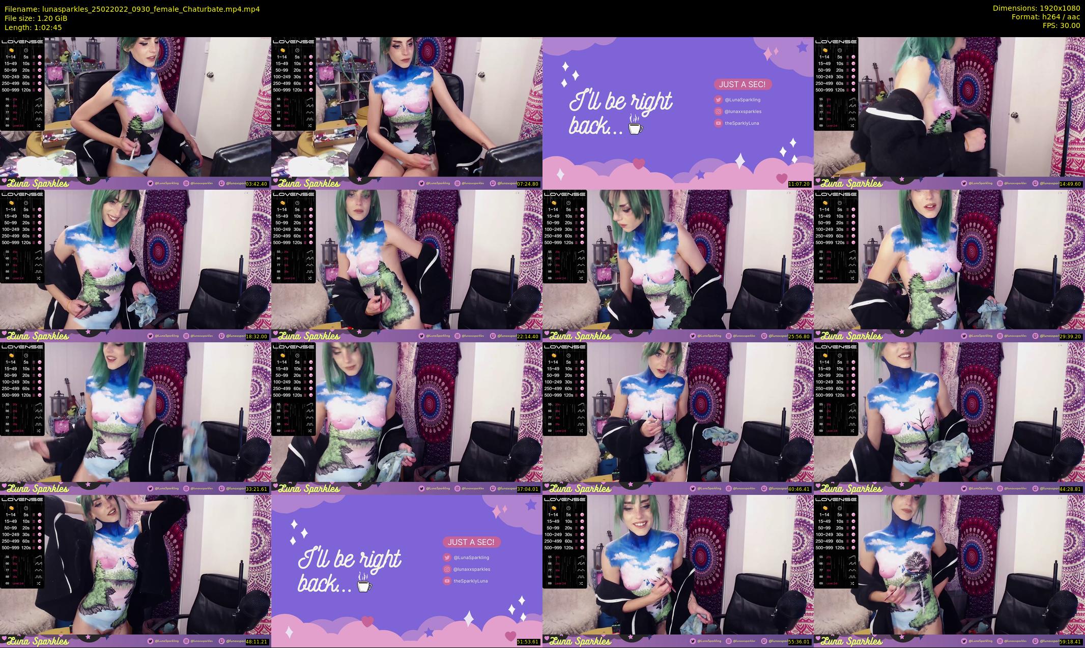 lunasparkles — 63 minute Chaturbate female cam show recording, 1080p, Feb 25, 2022
