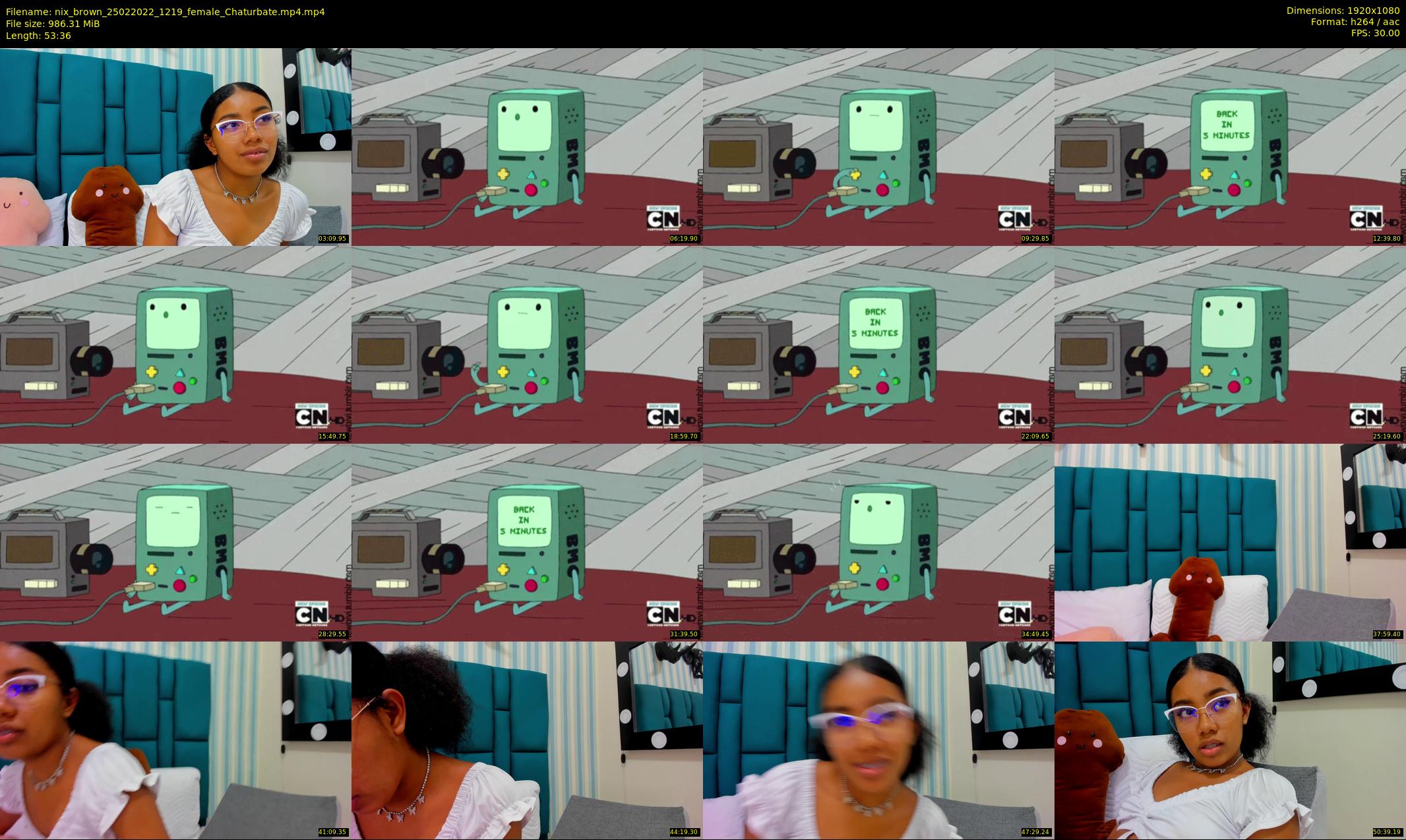 nix_brown — 54 minute Chaturbate female cam show recording, 1080p, Feb 25, 2022