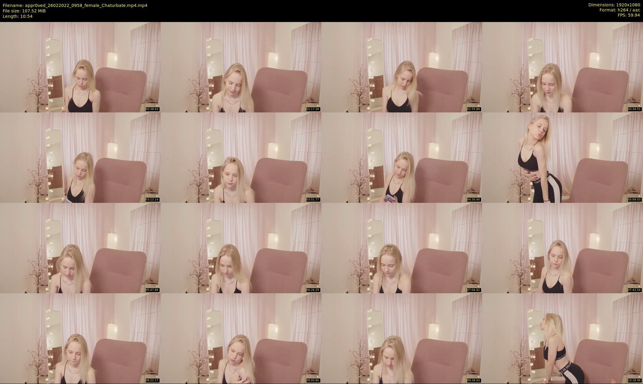appr0ved — 11 minute Chaturbate female cam show recording, 1080p, Feb 26, 2022