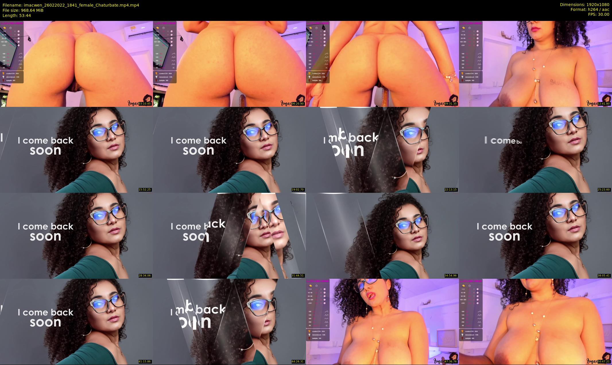imacwen — 54 minute Chaturbate female cam show recording, 1080p, Feb 26, 2022