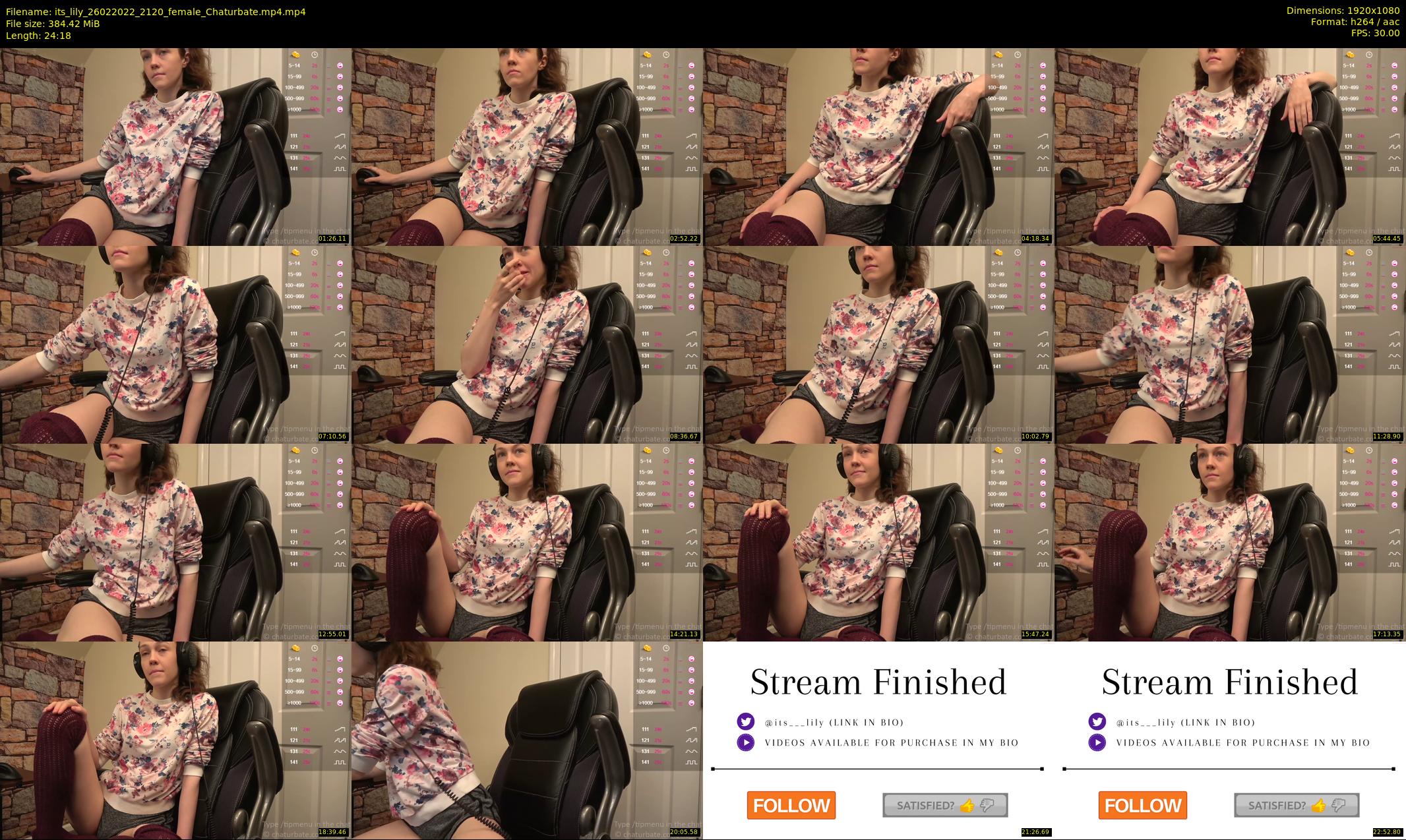 its_lily — 25 minute Chaturbate female cam show recording, 1080p, Feb 26, 2022