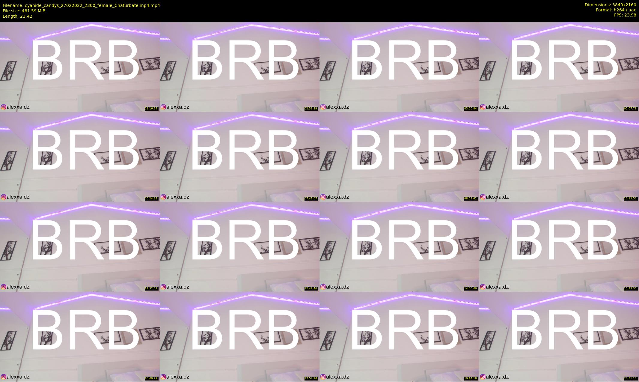 cyanide_candys — 22 minute Chaturbate female cam show recording, 4K, Feb 27, 2022