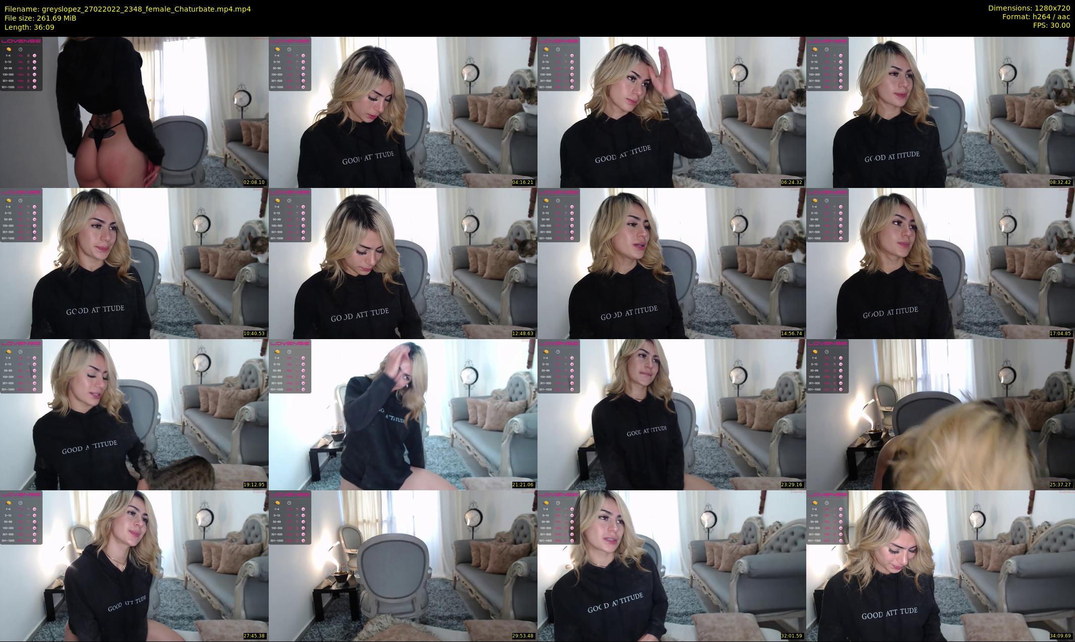greyslopez — 37 minute Chaturbate female cam show recording, 720p, Feb 27, 2022