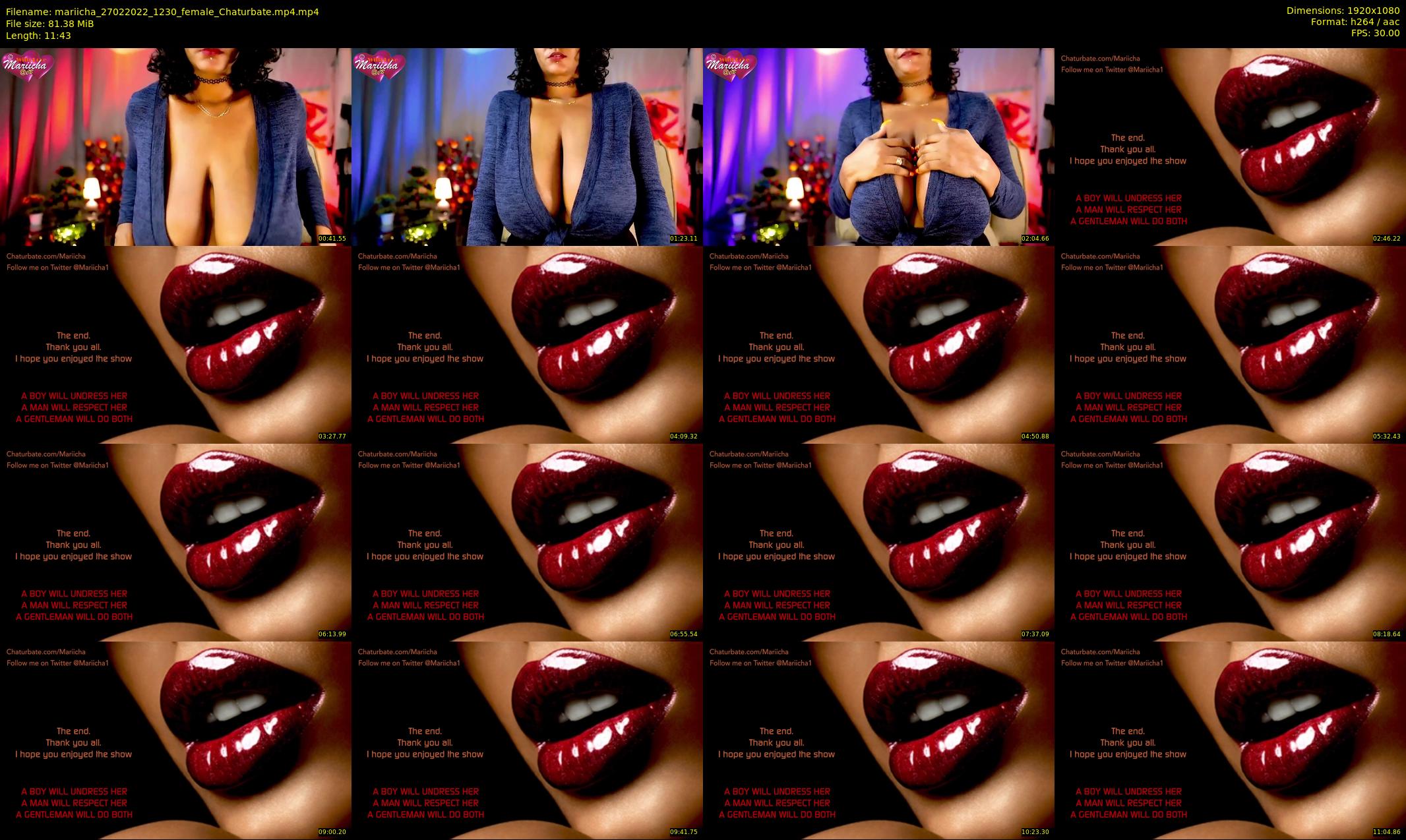 mariicha — 12 minute Chaturbate female cam show recording, 1080p, Feb 27, 2022