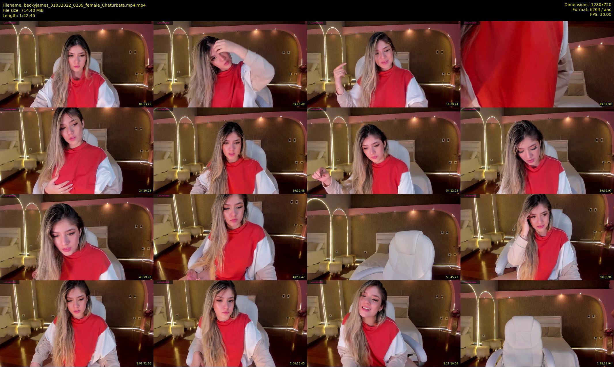 beckyjames — 83 minute Chaturbate female cam show recording, 720p, Mar 1, 2022