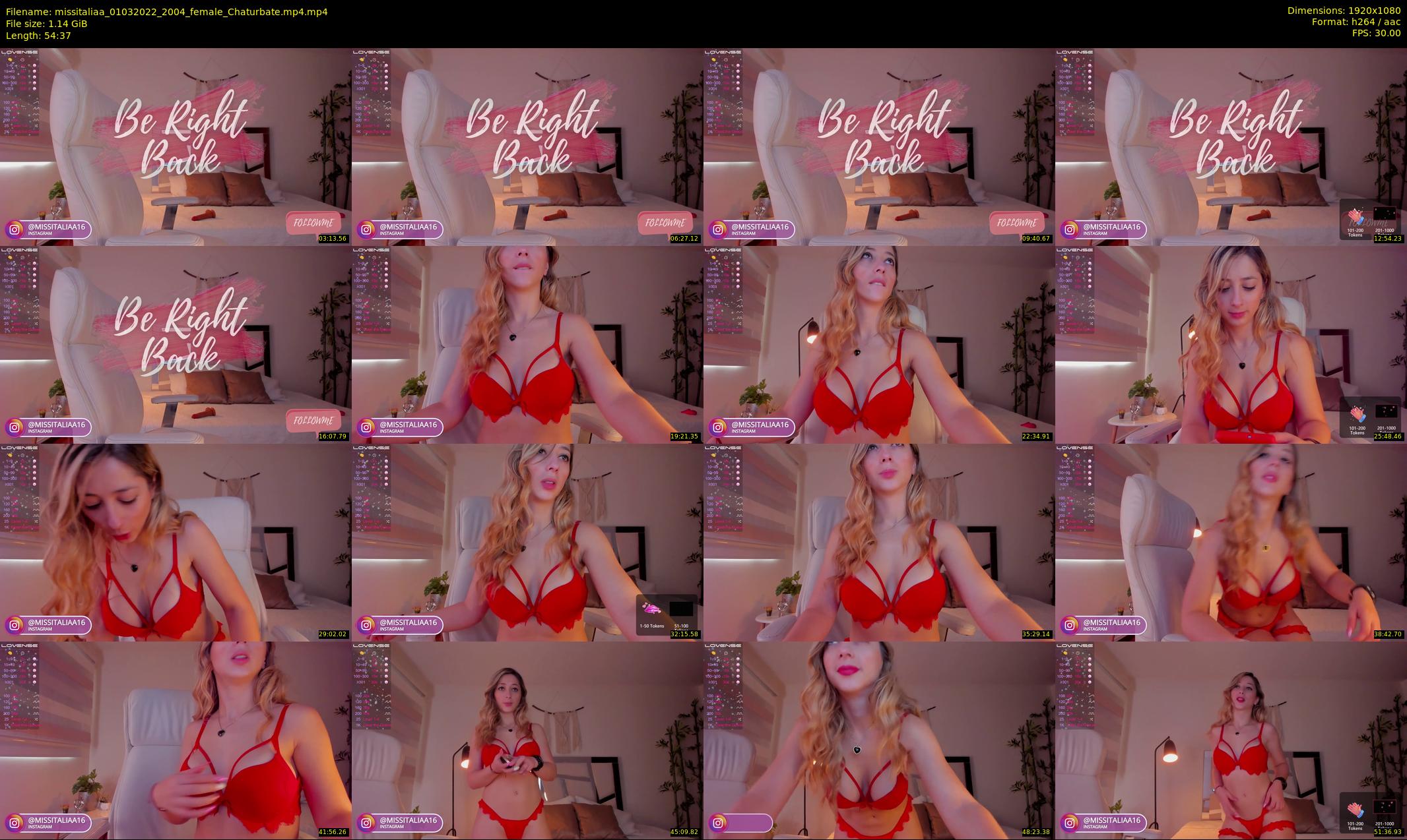 missitaliaa — 55 minute Chaturbate female cam show recording, 1080p, Mar 1, 2022