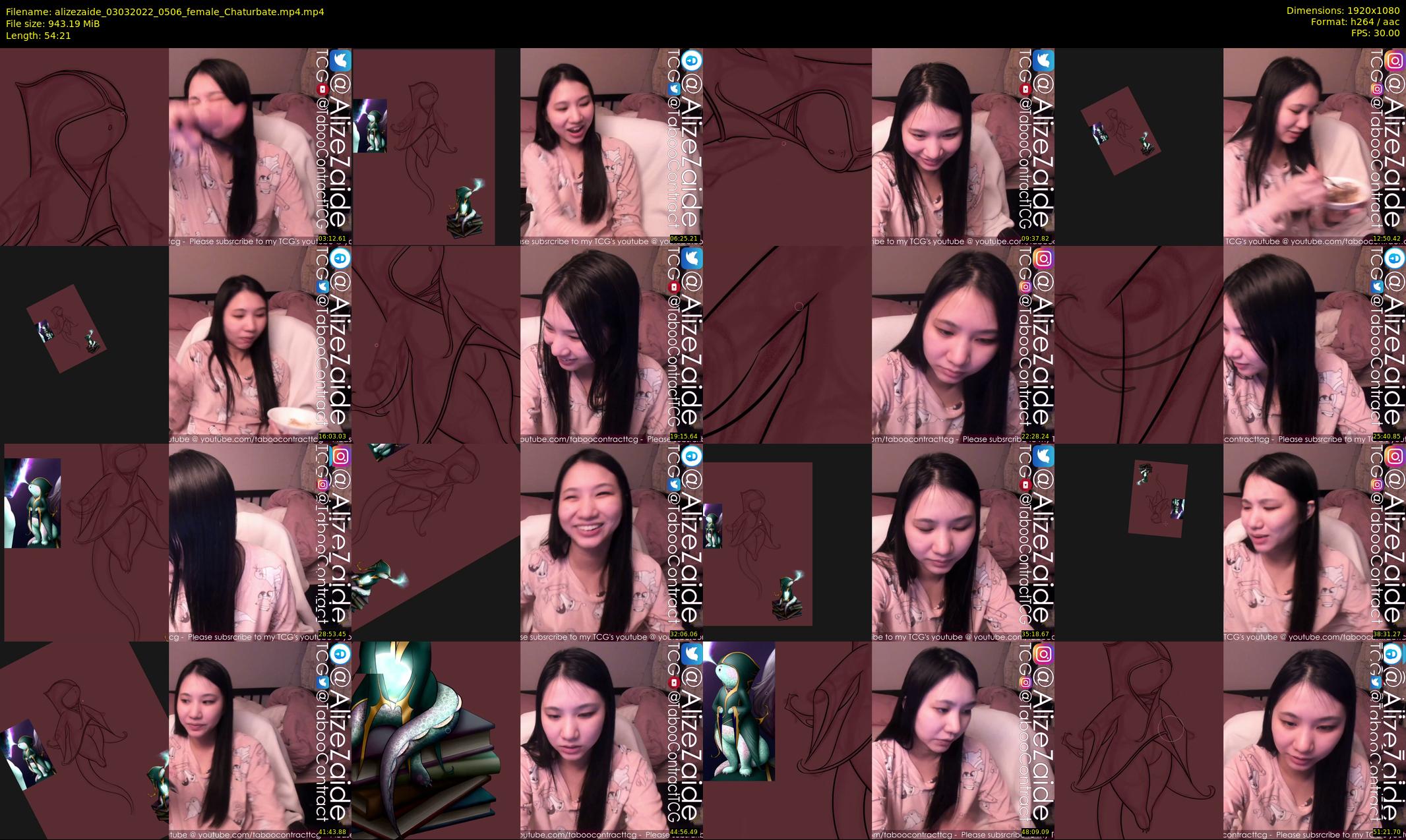 alizezaide — 55 minute Chaturbate female cam show recording, 1080p, Mar 3, 2022