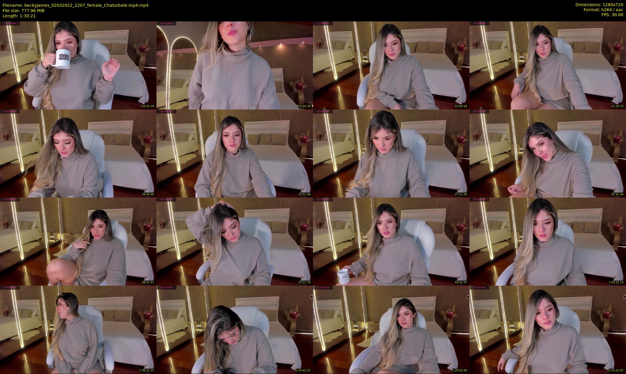 beckyjames — 91 minute Chaturbate female cam show recording, 720p, Mar 2, 2022