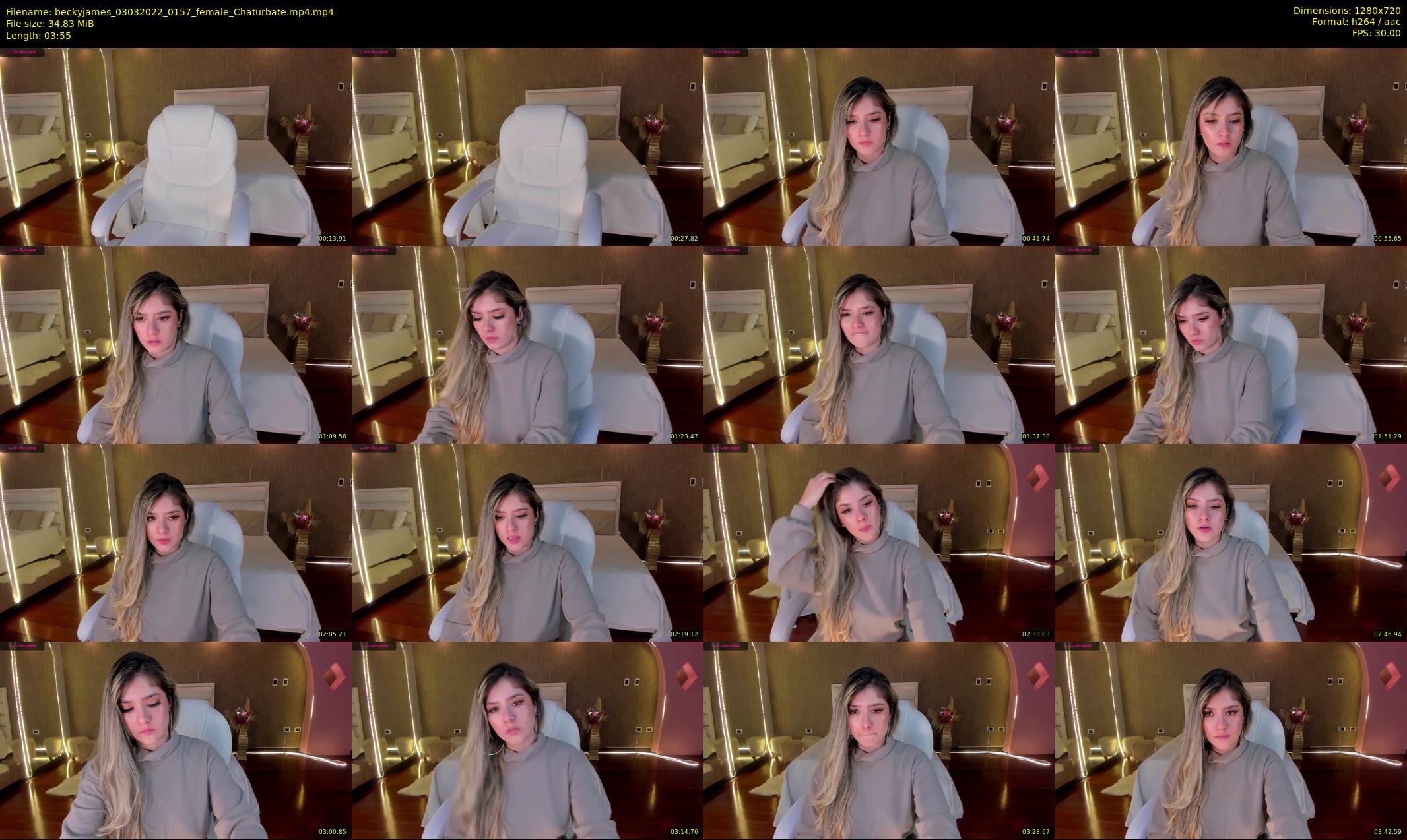 beckyjames — 4 minute Chaturbate female cam show recording, 720p, Mar 3, 2022