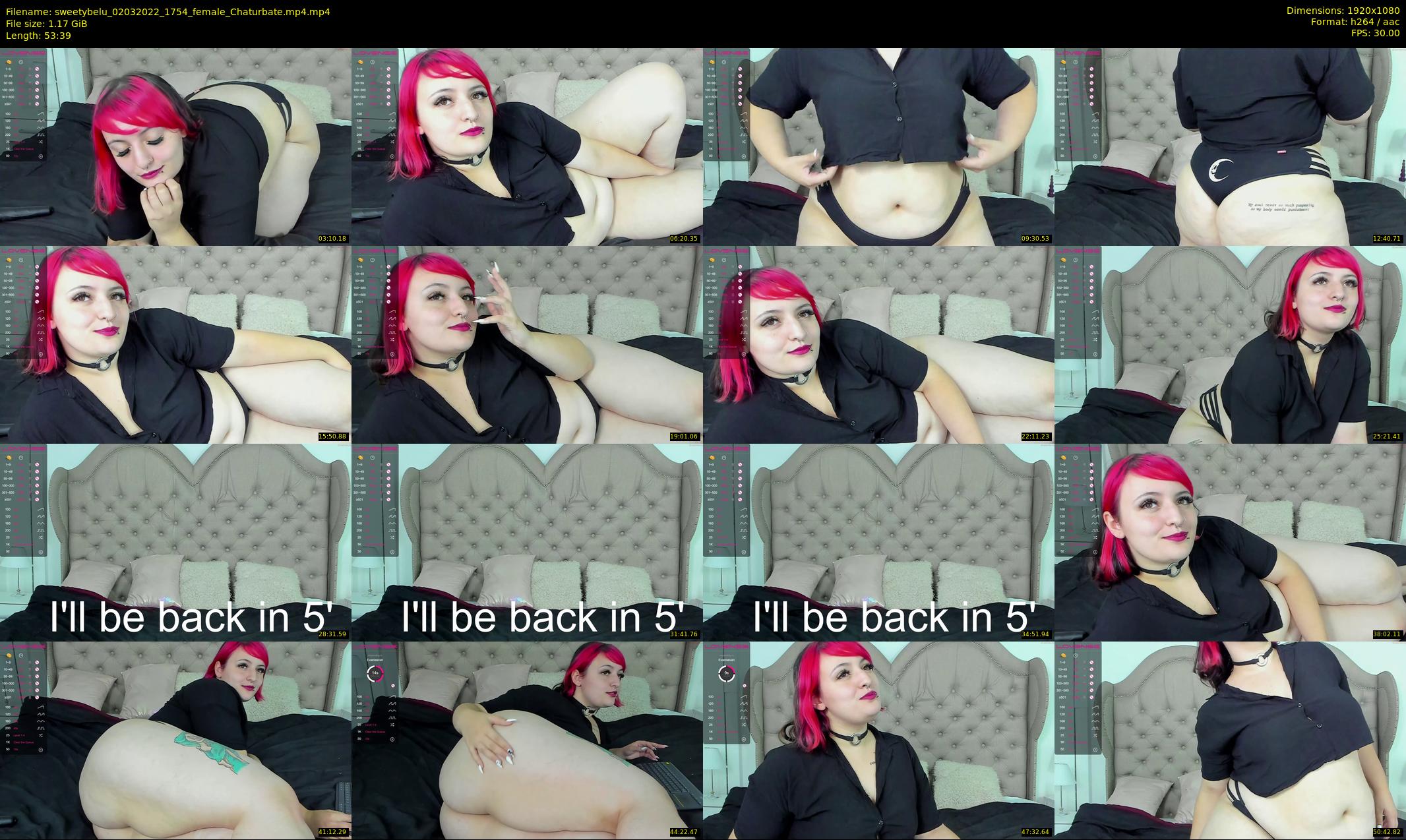 sweetybelu — 54 minute Chaturbate female cam show recording, 1080p, Mar 2, 2022