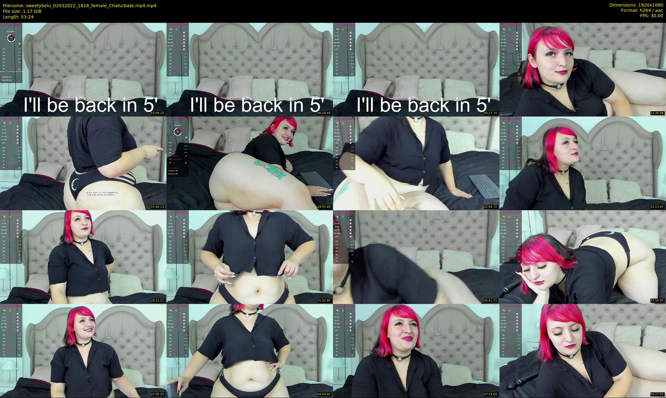 sweetybelu — 54 minute Chaturbate female cam show recording, 1080p, Mar 2, 2022