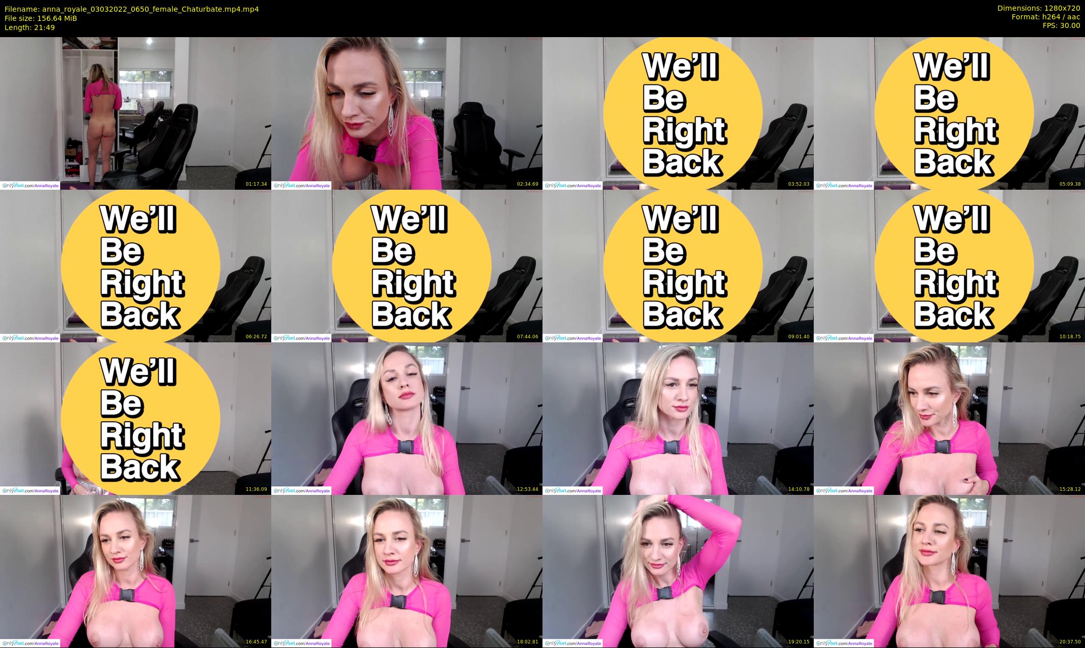 anna_royale — 22 minute Chaturbate female cam show recording, 720p, Mar 3, 2022
